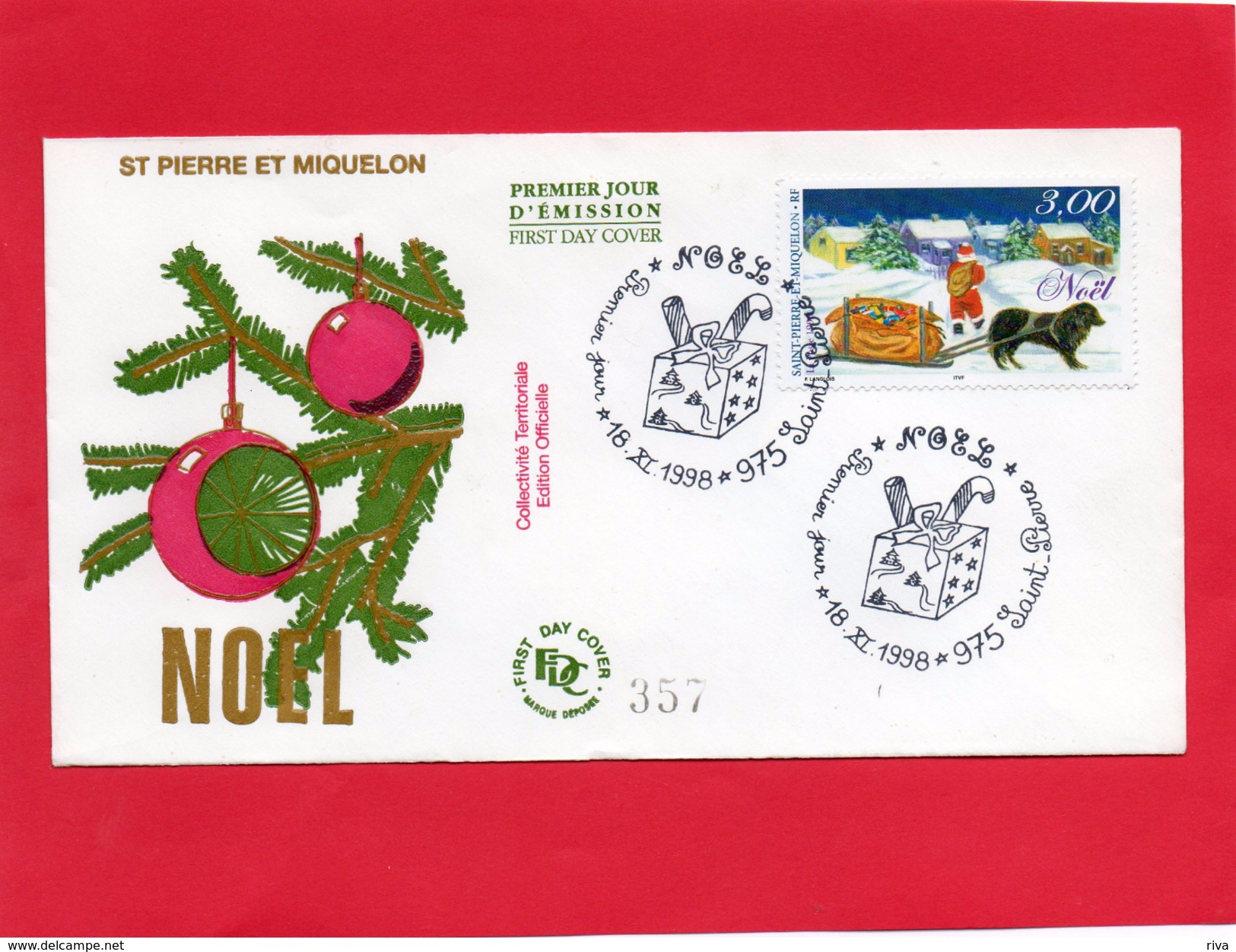 Pli En 1° Jour Du 18/11/1998  ( NOEL ) - Lettres & Documents