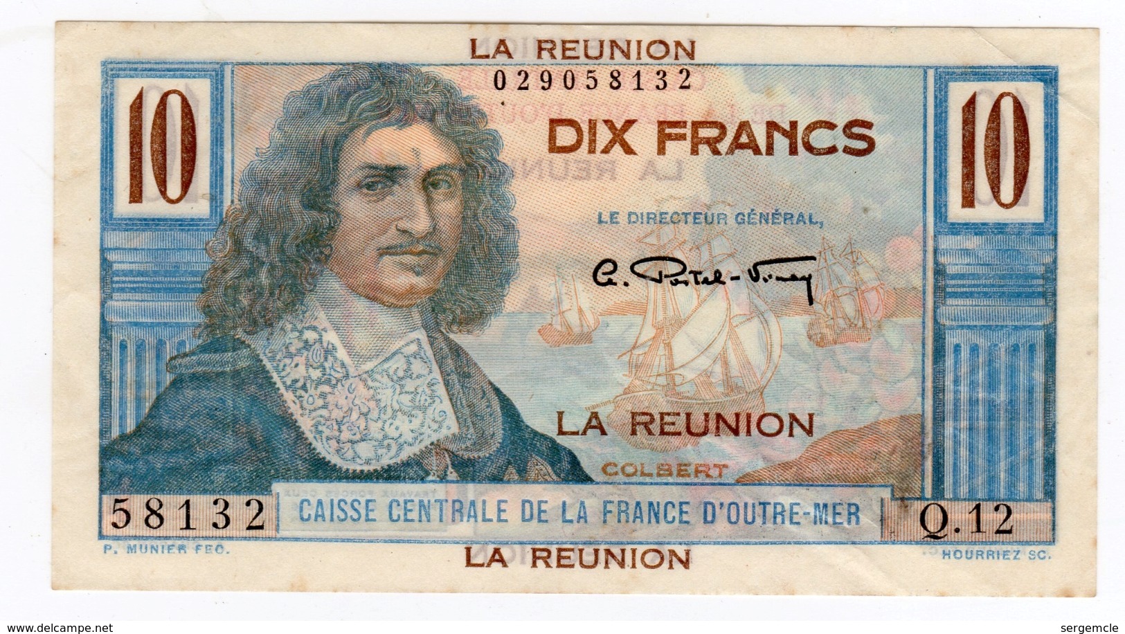 Billet De 10 Francs CAISSE CENTRALE DE LA FRANCE D'OUTRE MER    - LA REUNION  -   ND - Réunion