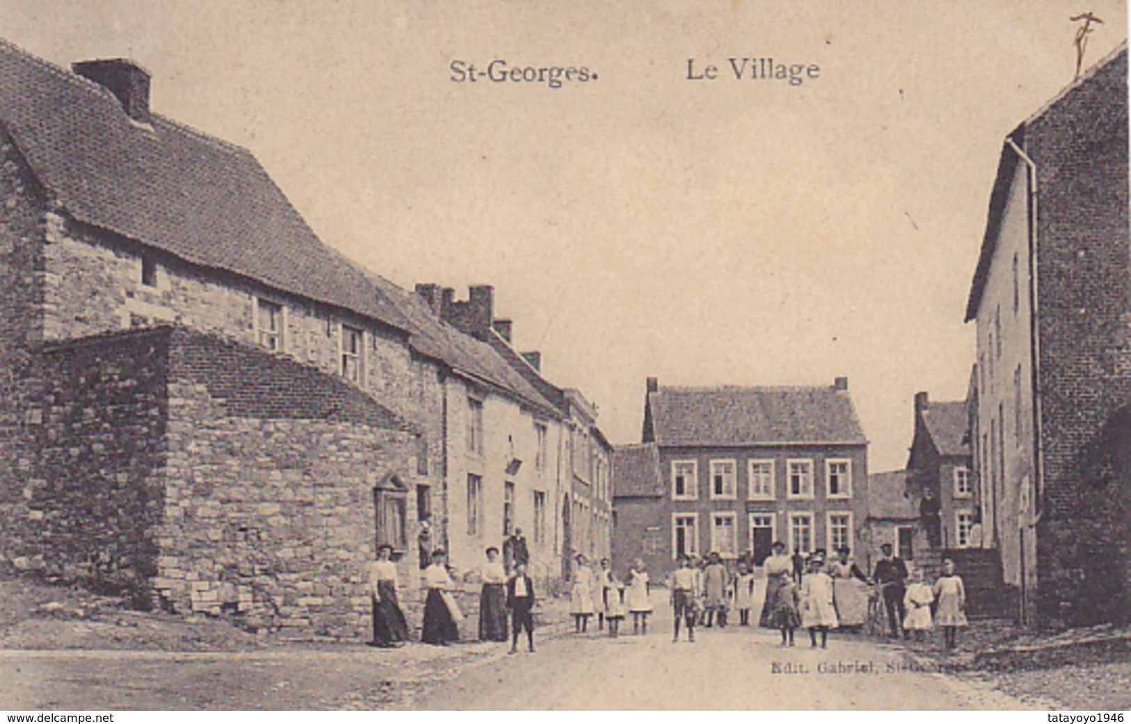 St-Georges  Le Village Super Animé Circulé En 1913 - Saint-Georges-sur-Meuse