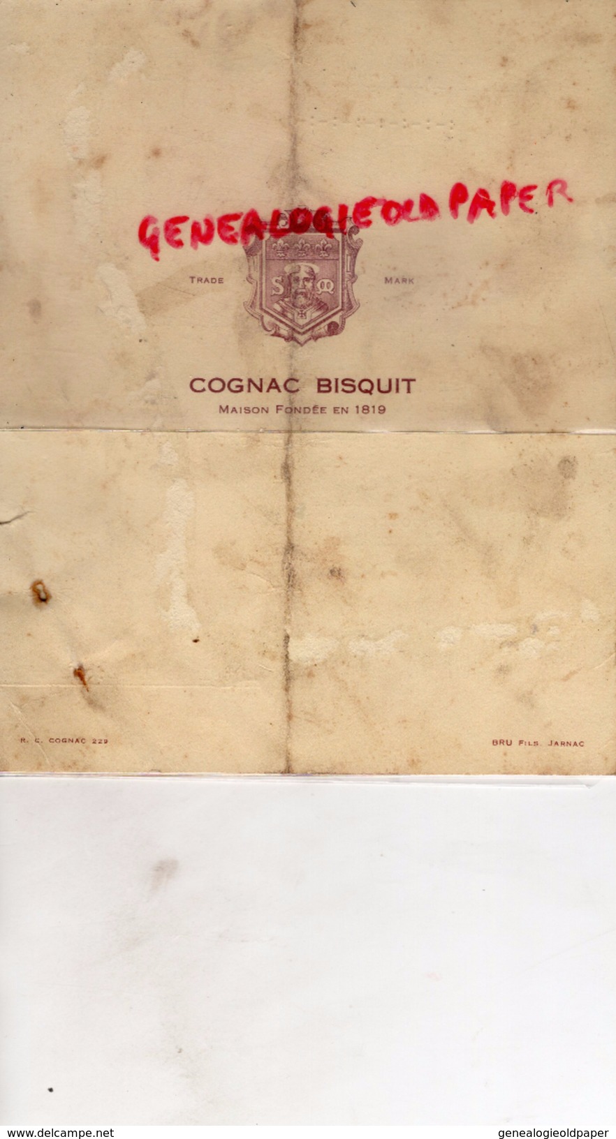 16 - COGNAC - MENU  COGNAC BISQUIT DUBOUCHE - 1935 - Menükarten