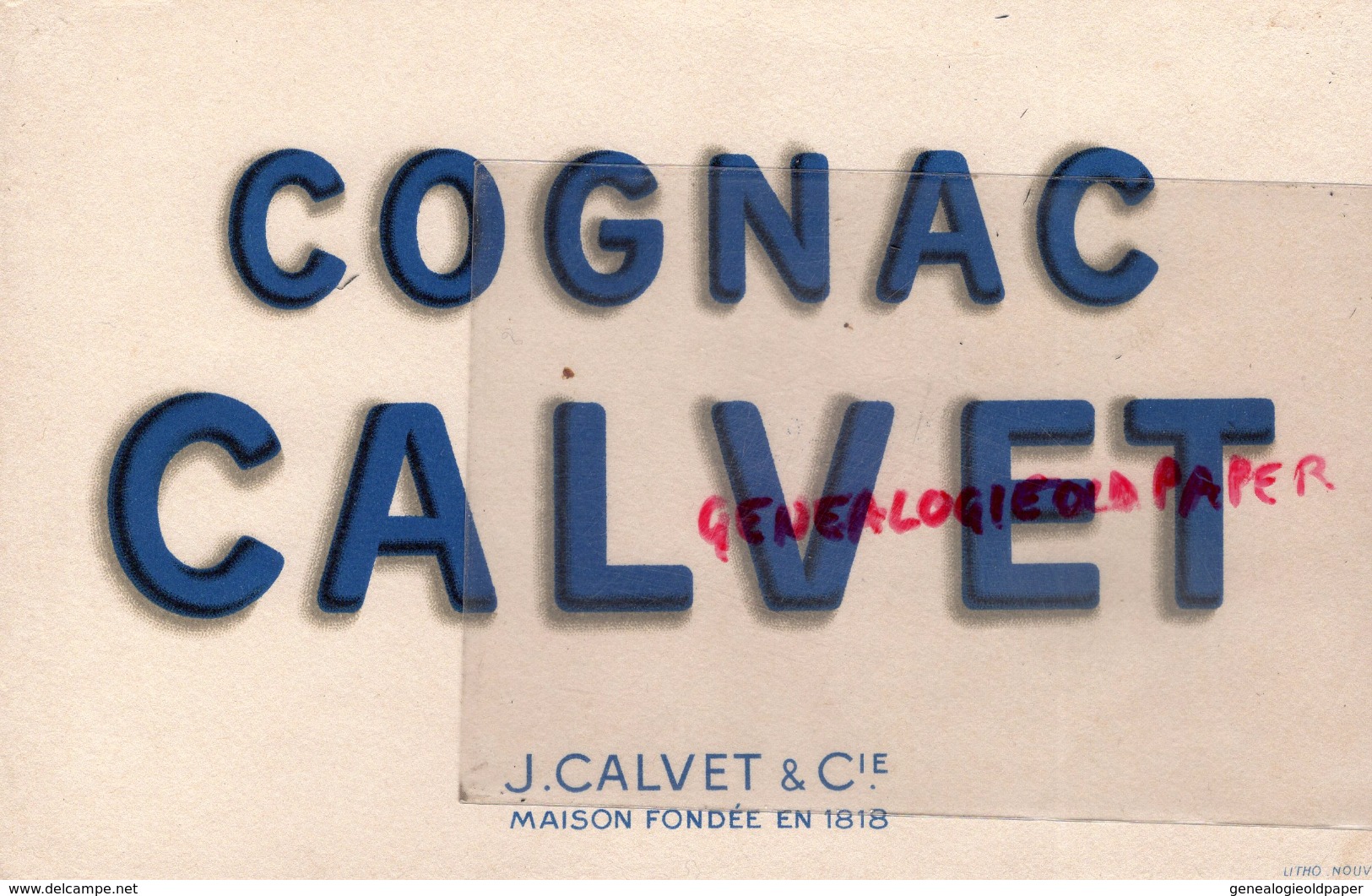 16 - COGNAC - BUVARD  COGNAC CALVET & CIE - Levensmiddelen