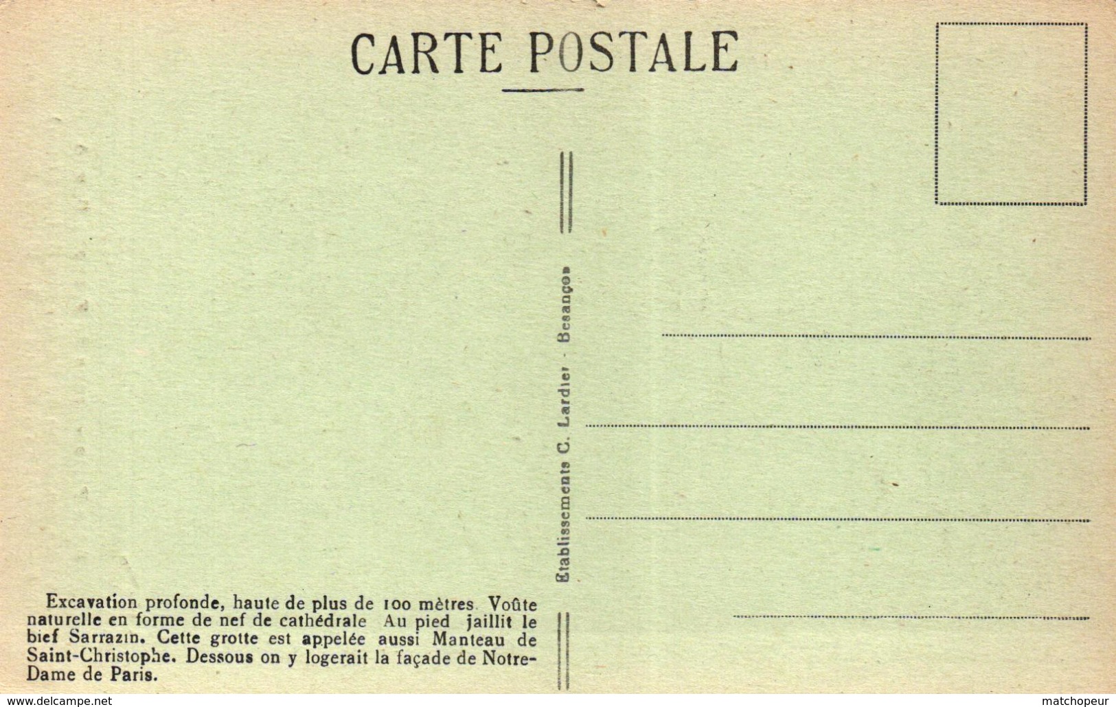 SITES PITTORESQUES DE FRANCHE COMTE - ENVIRONS DE SALINS LES BAINS -39- NANS SOUS SAINTE ANNE - LA GROTTE SARRAZINE - Autres & Non Classés