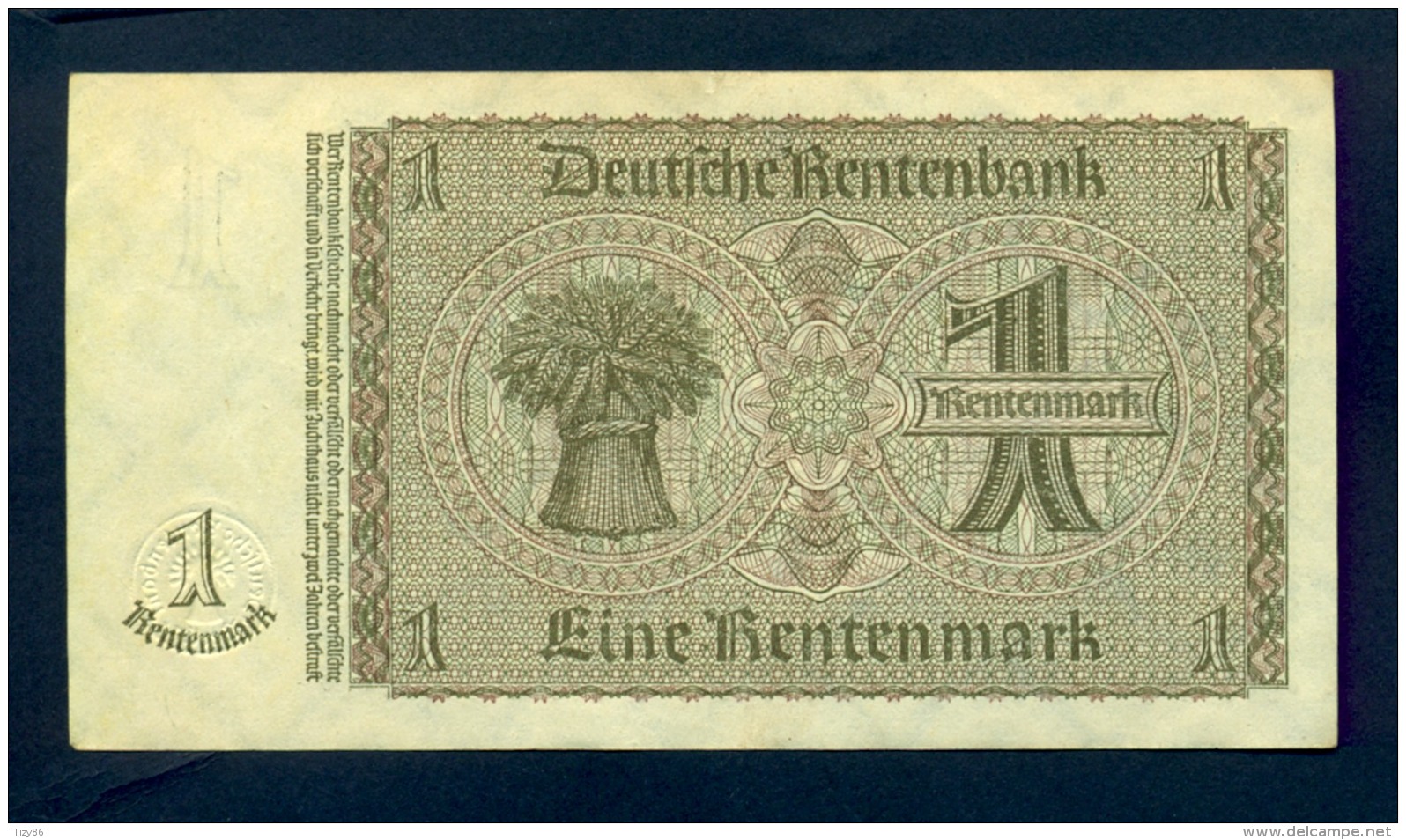 Banconota Germania 1 Rentenmark  30/1/1937 FDS - Da Identificre