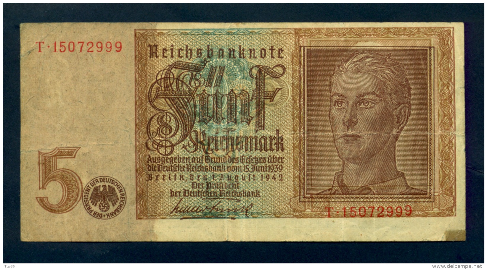 Banconota Germania 5 Mark  1942 BB - Da Identificre