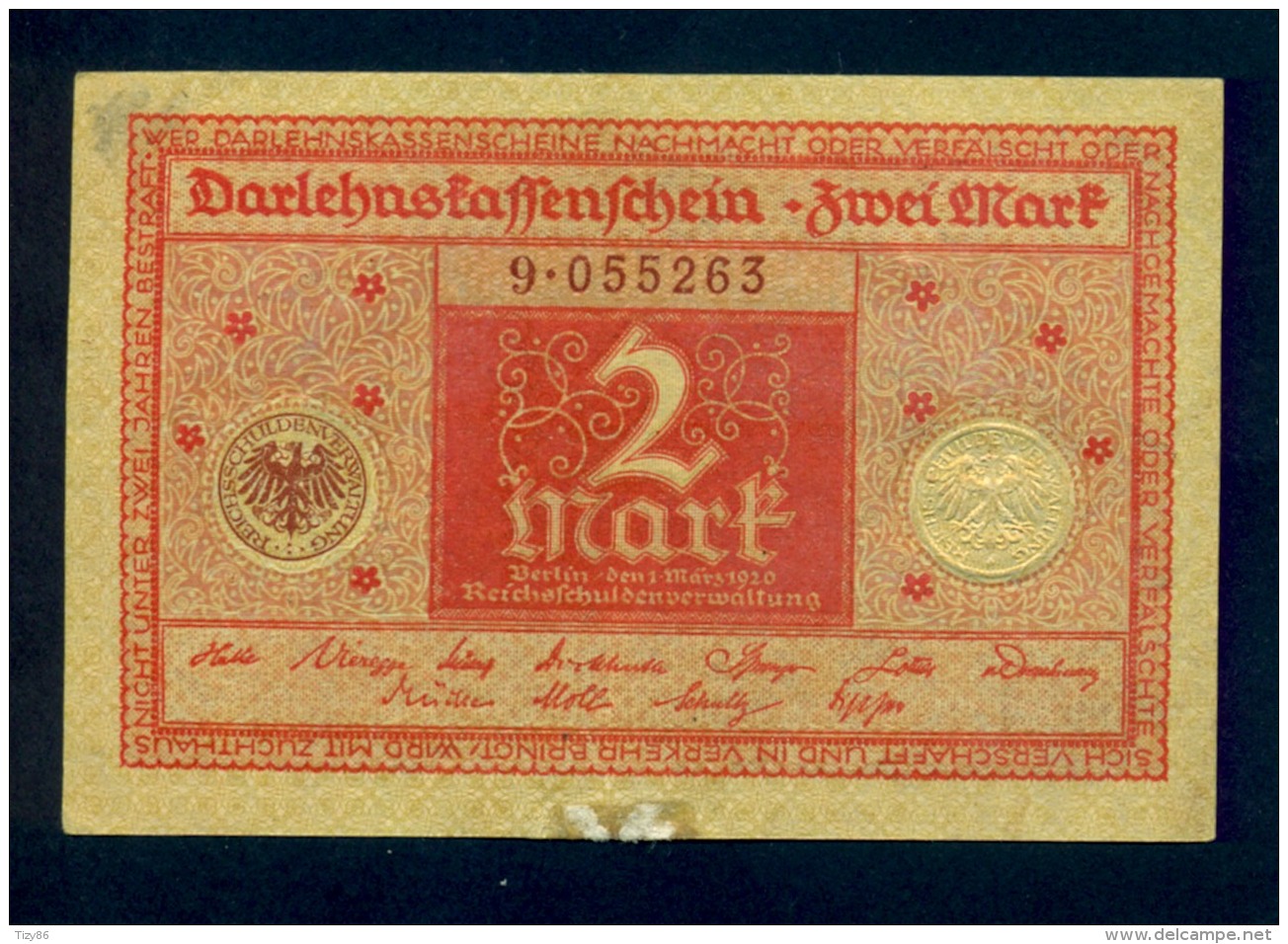 Banconota Germania 2 Mark  1920 - Da Identificre