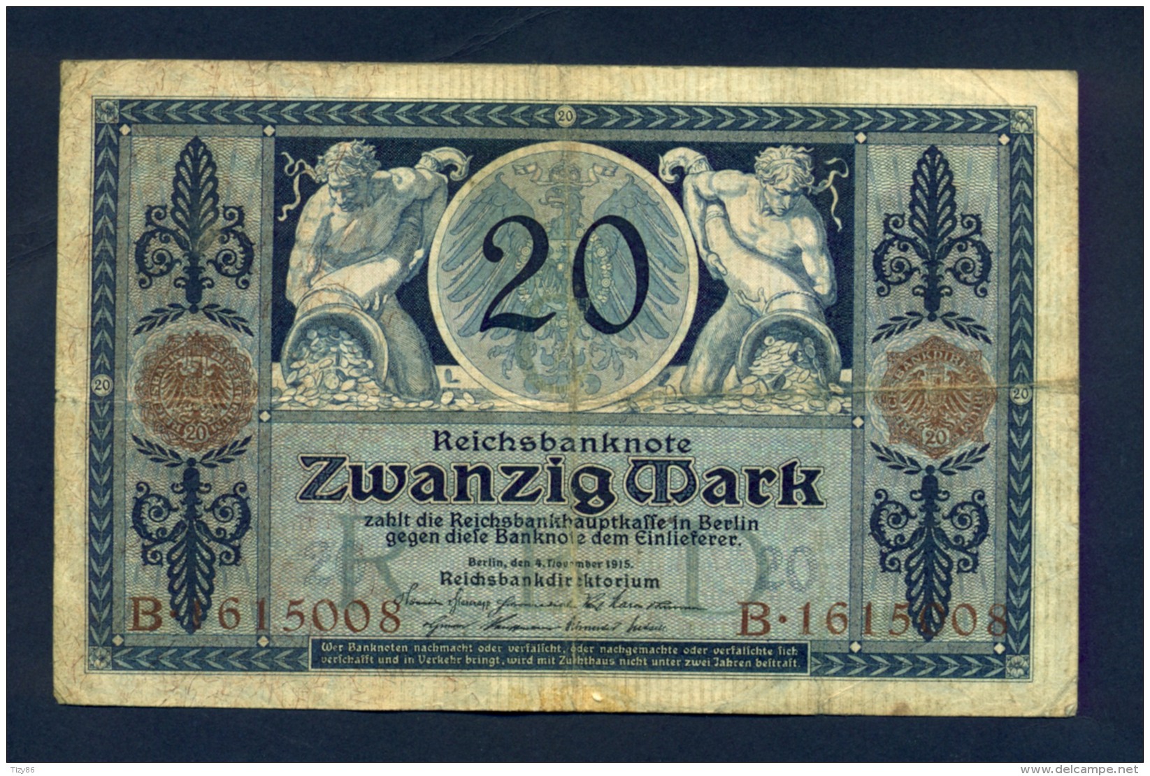 Banconota Germania 20 Mark  1915 BB - Zu Identifizieren