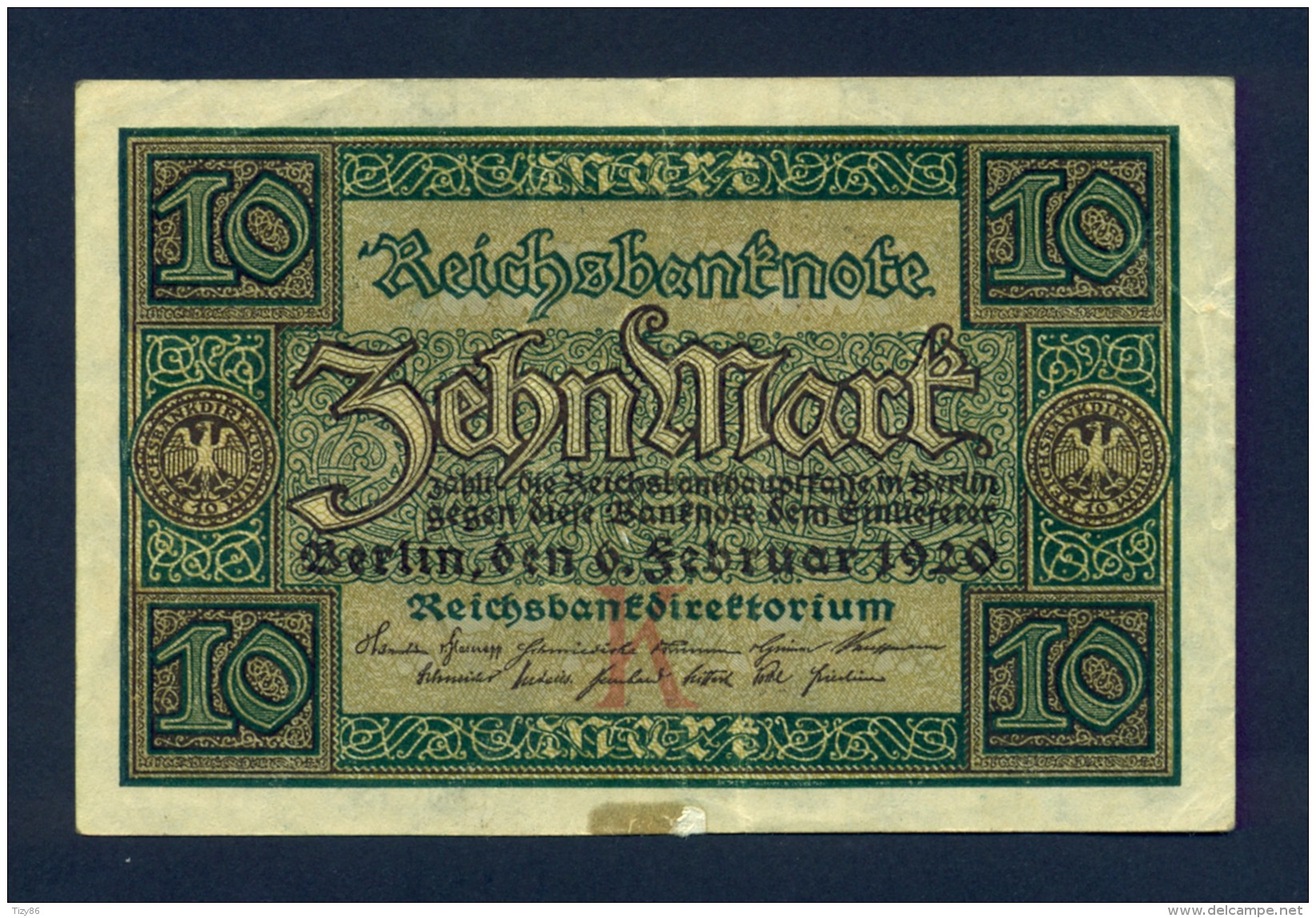 Banconota Germania 10 Mark  1920 SPL - Te Identificeren