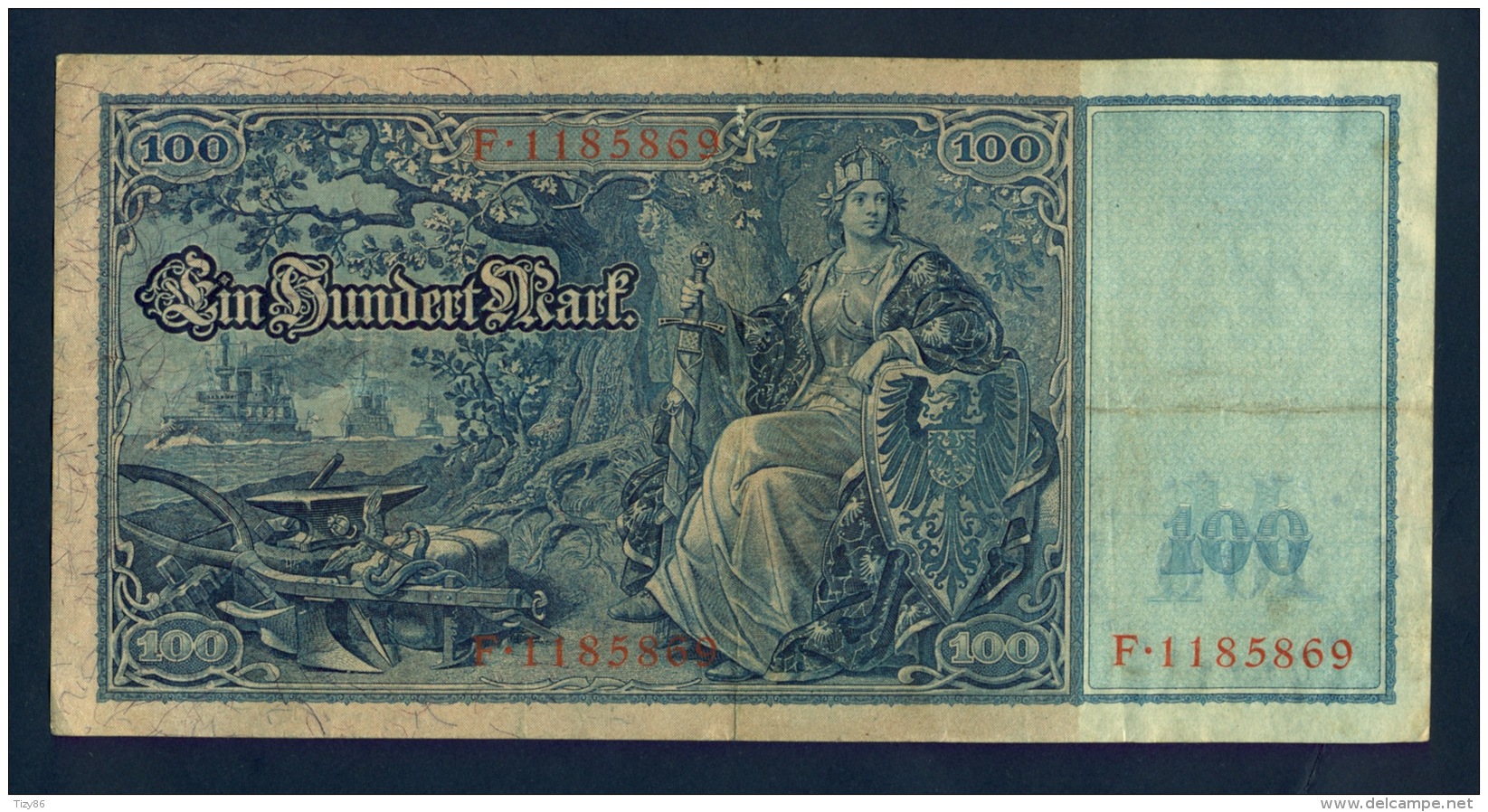 Banconota Germania 100 Mark  21/4/1910  - BB - Zu Identifizieren