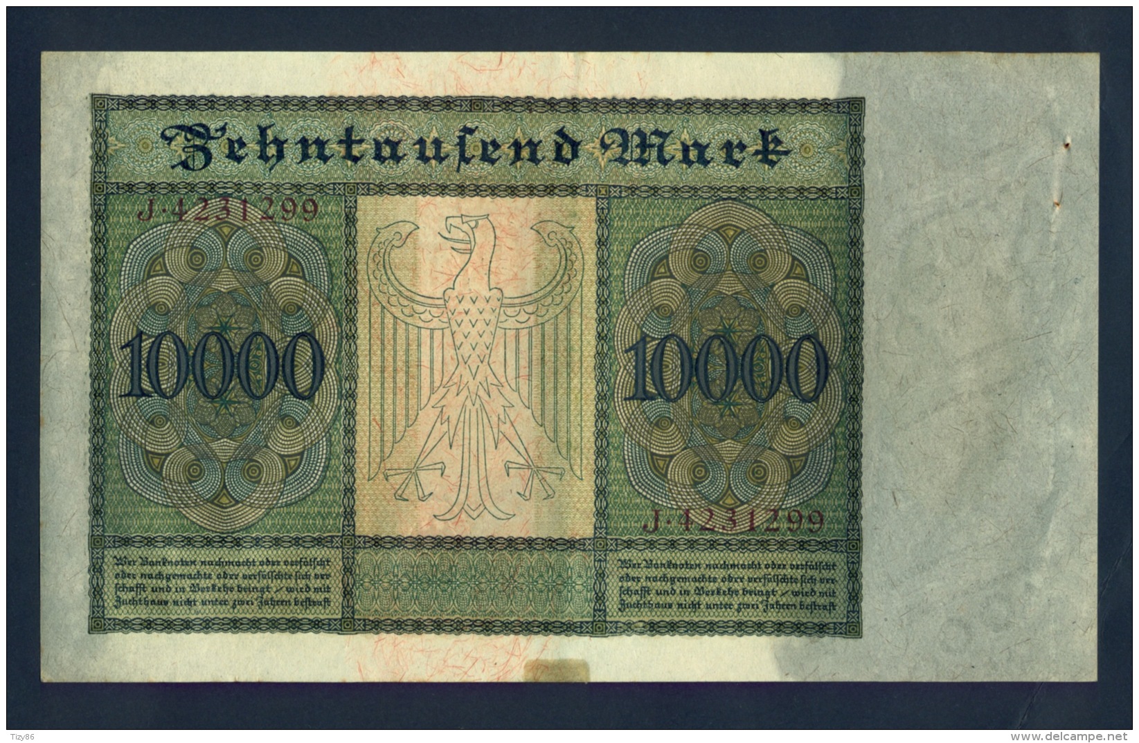 Banconota Germania 10.000 Mark 19/1/1922 - A Identifier