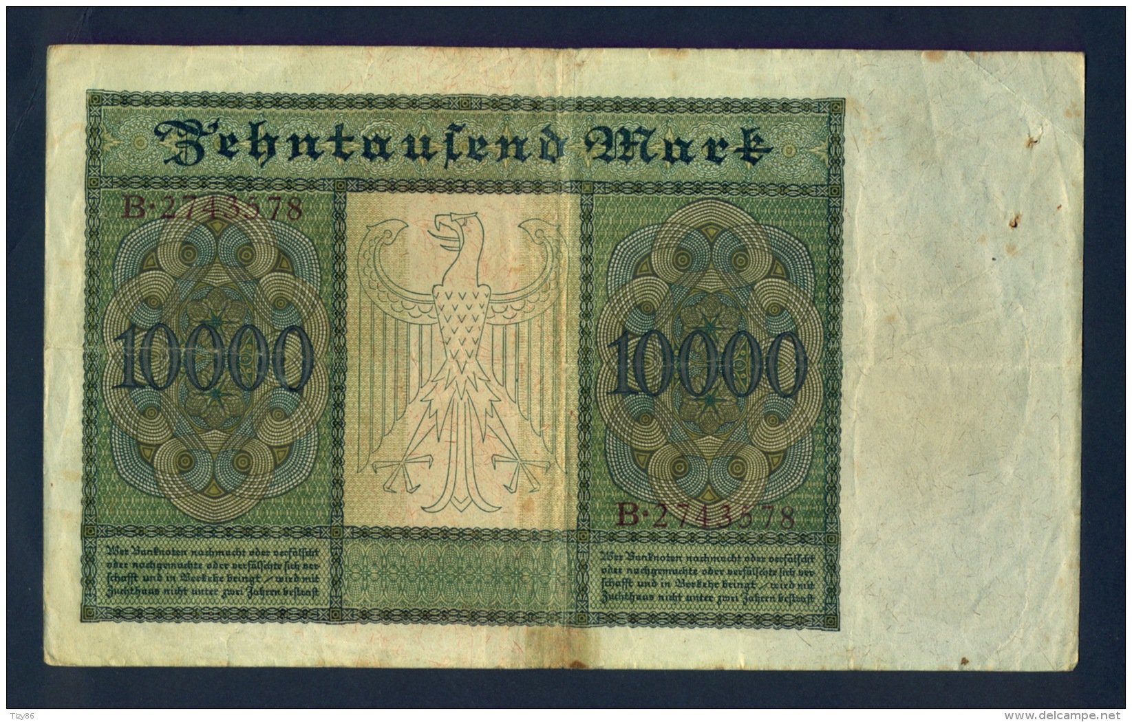 Banconota Germania 10.000 Mark 19/1/1922 - A Identificar