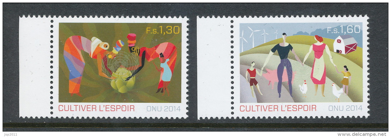 UN Geneva 2014 Cat # 585-586. Family Farming. MNH (**) - Unused Stamps