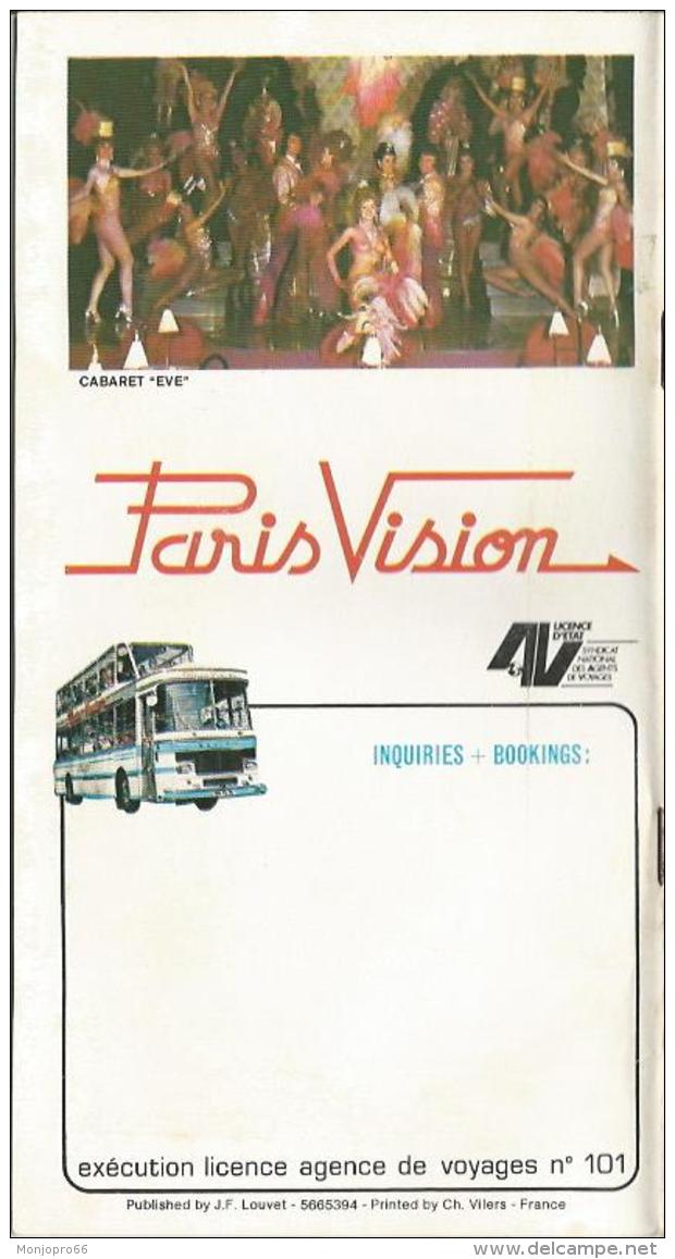 Carnet Touristique De Paris Vision En Anglais De 1976 - Autres & Non Classés