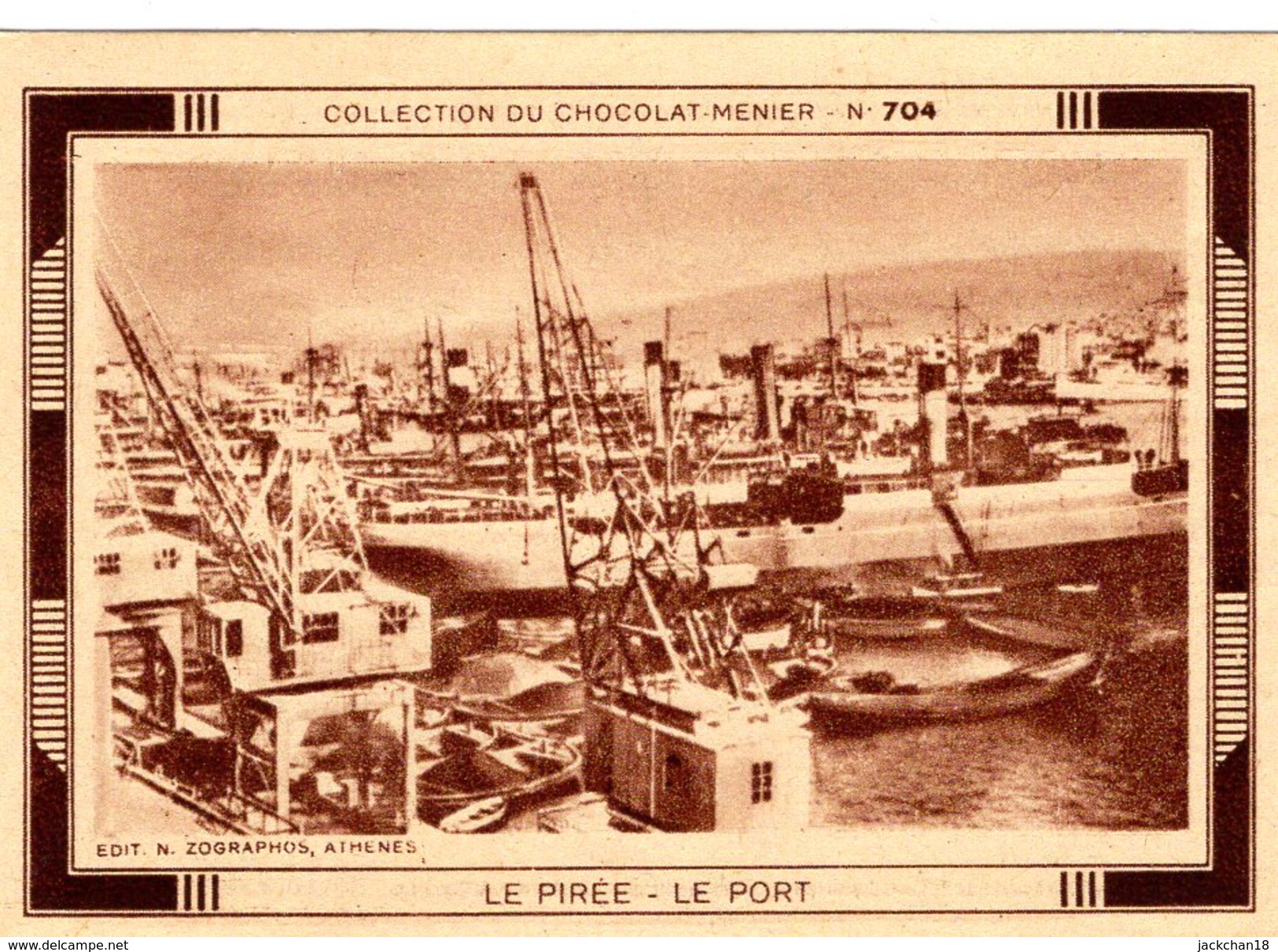 -- LE PIREE - LE PORT - VIGNETTE COLLECTION DU CHOCOLAT MENIER -- - Menier