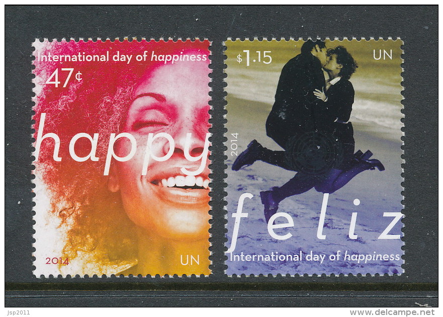 UN New York 2014. Cat # 1081-1082. Day Of Happiness . MNH (**) - Neufs