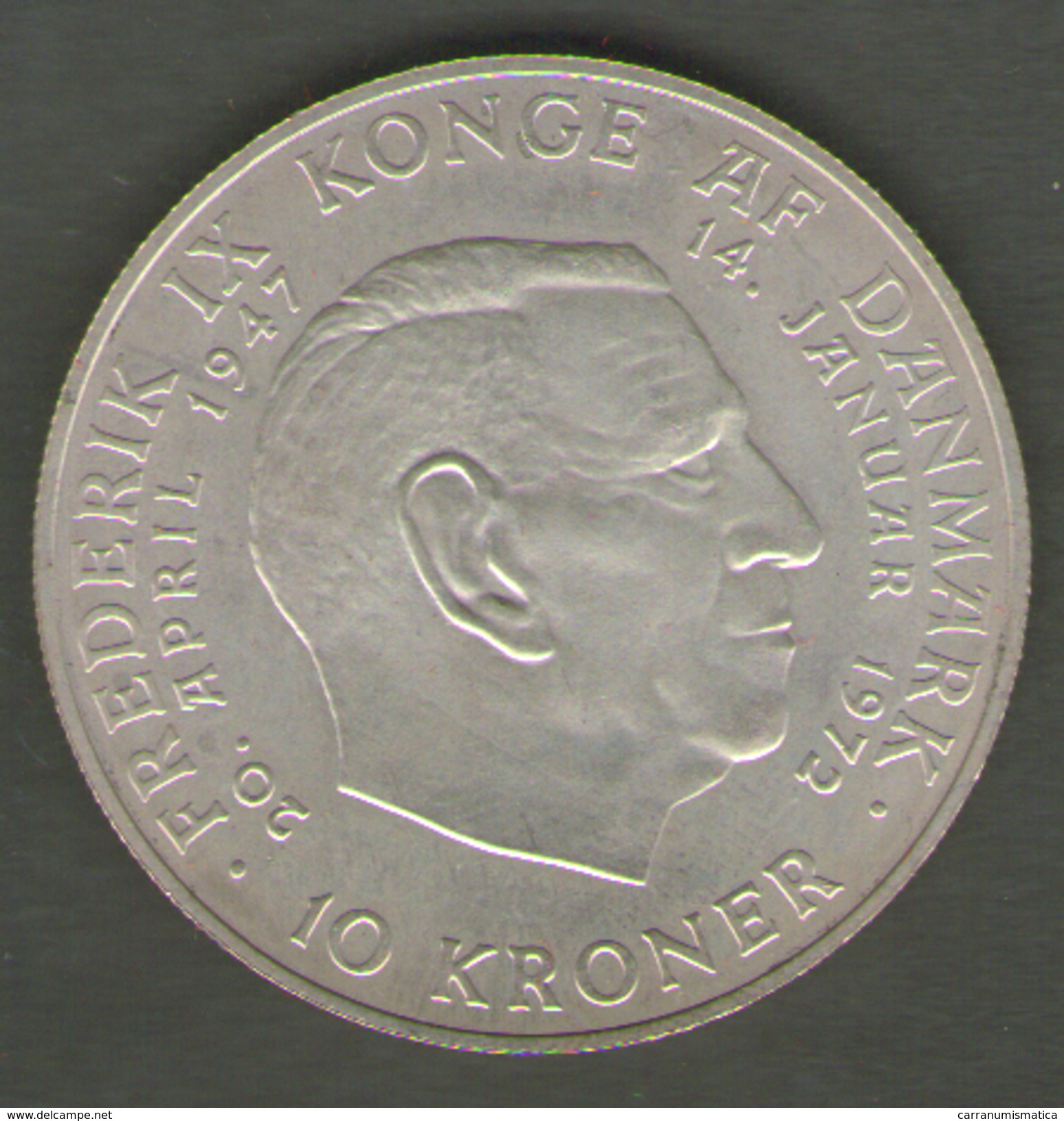 DANIMARCA 10 KRONER 1972 AG SILVER - Danimarca