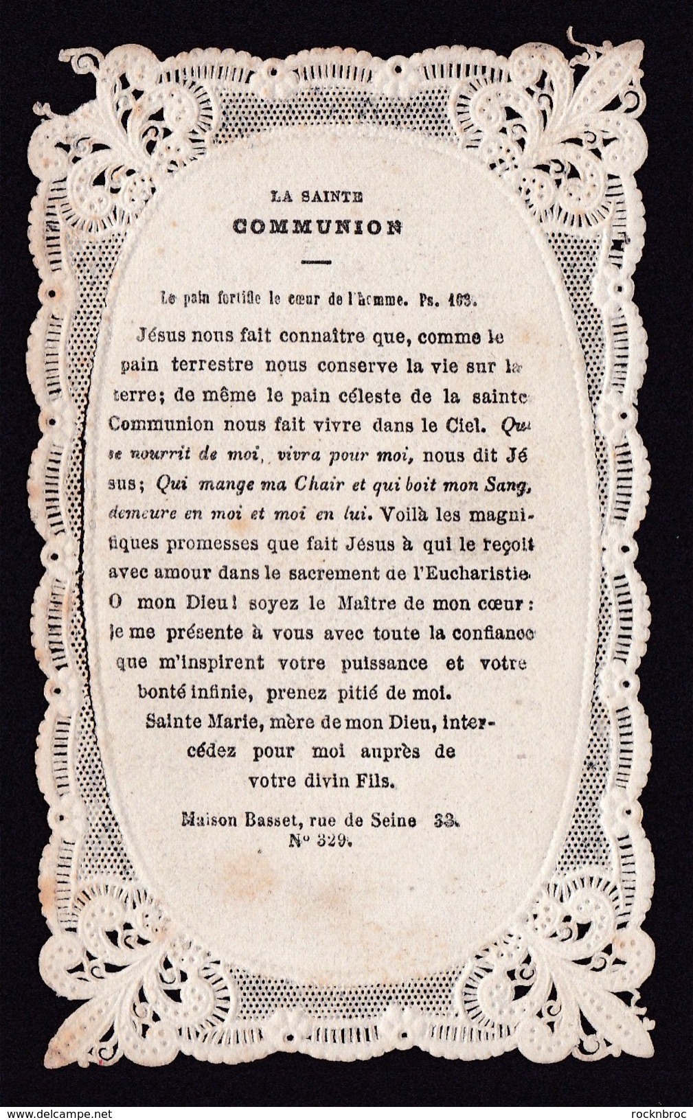 Ancien Souvenir De 1ère Communion Maison Basset N°329 - Religion & Esotérisme