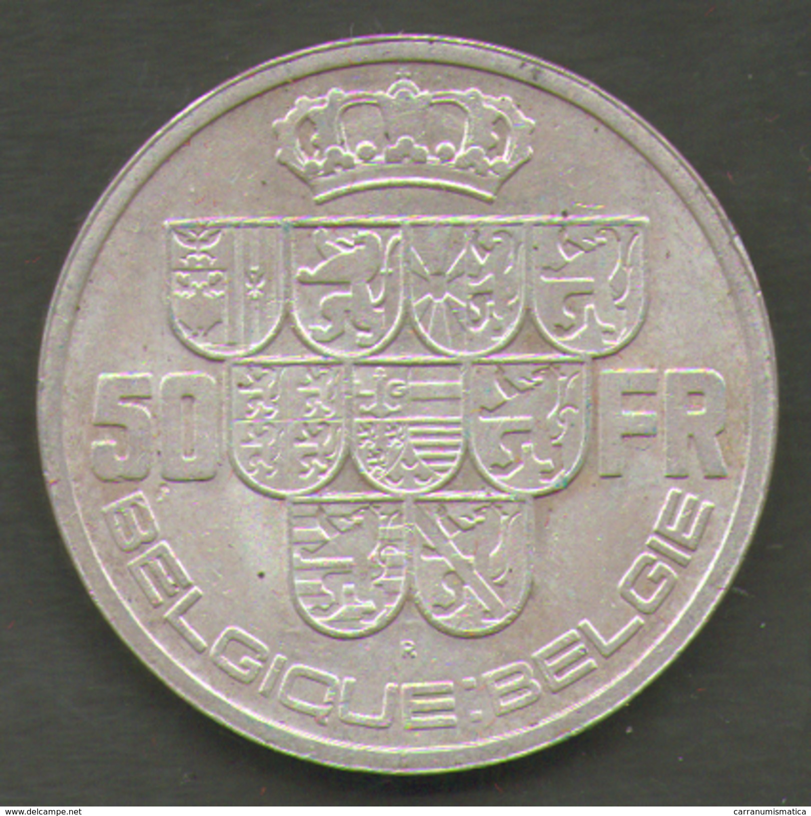 BELGIO 50 FRANCHI 1940 LEOPOLDO IIIAG SILVER - 50 Francs