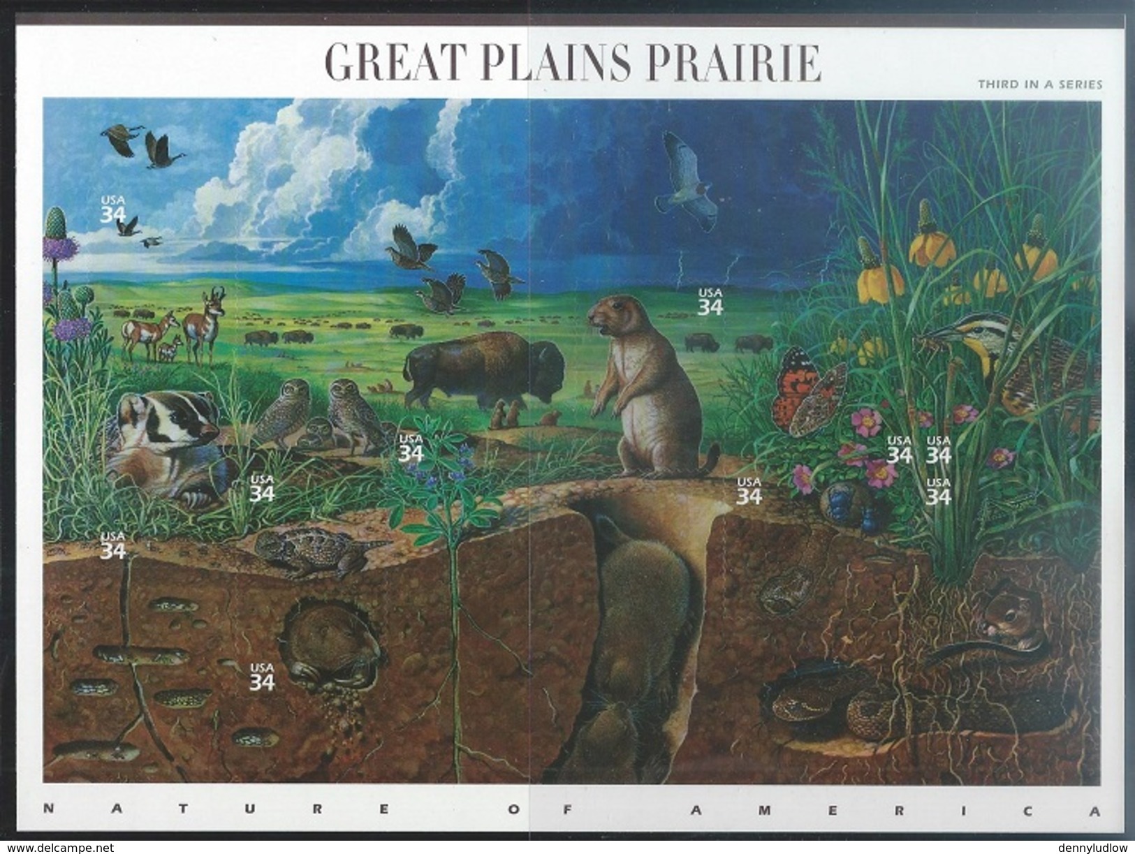 USA   2001-2    Sc#3506 & 3611  34c Prairie & Pine Forest Sheets    MNH** - Unused Stamps