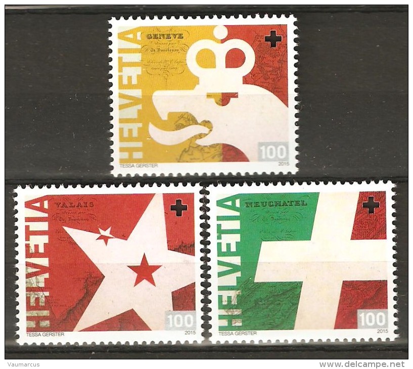 2015 Zu 1549-1551 / SBK 1549-1551 / Mi 2392-2394 / YT 2318-2320 GENÈVE NEUCHÂTEL VALAIS ** / MNH - Ungebraucht