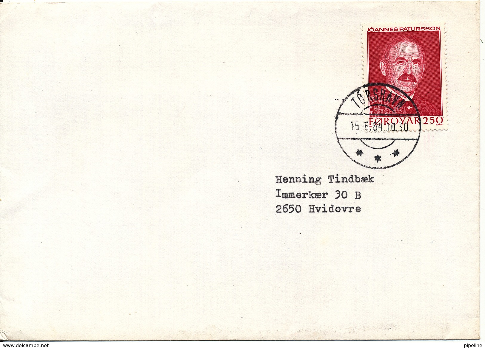 Faroe Islands Cover Thorshavn 15-6-1984 Sent To Denmark - Färöer Inseln