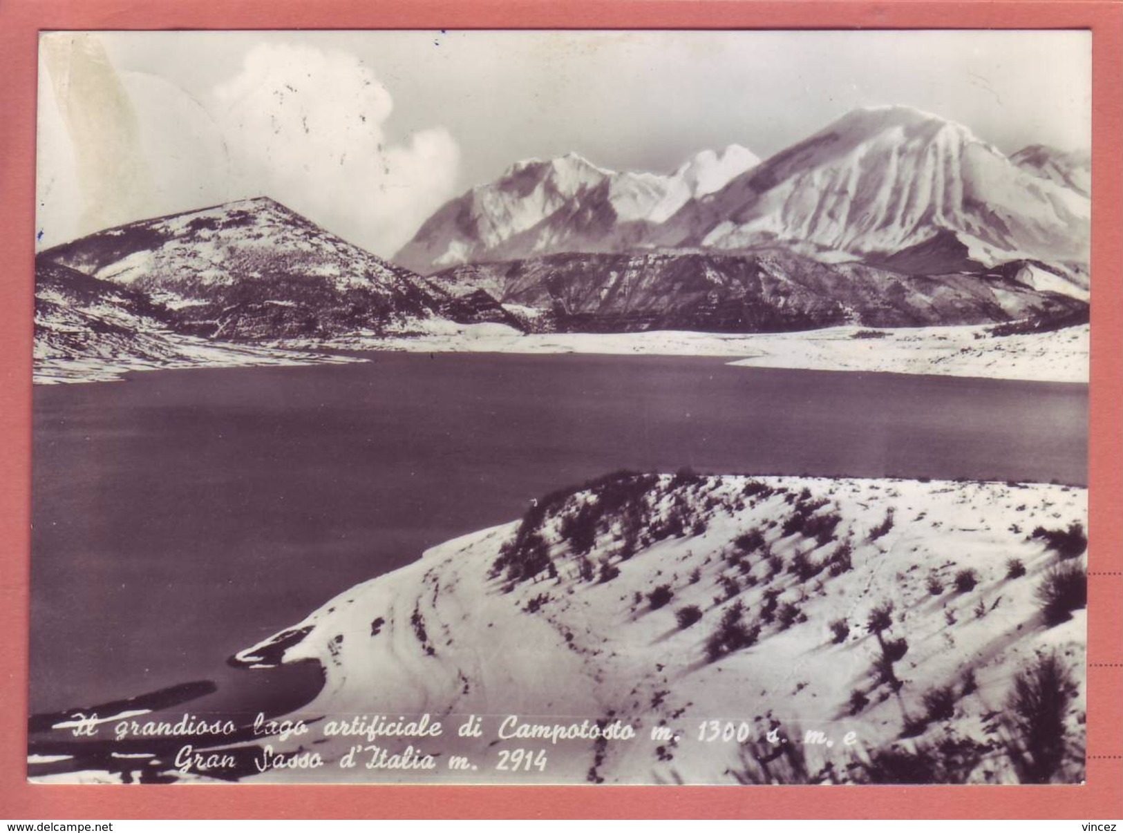 L'Aquila - Lago Artificiale Di Campotosto. Gran Sasso, Viaggiata 1957 - L'Aquila