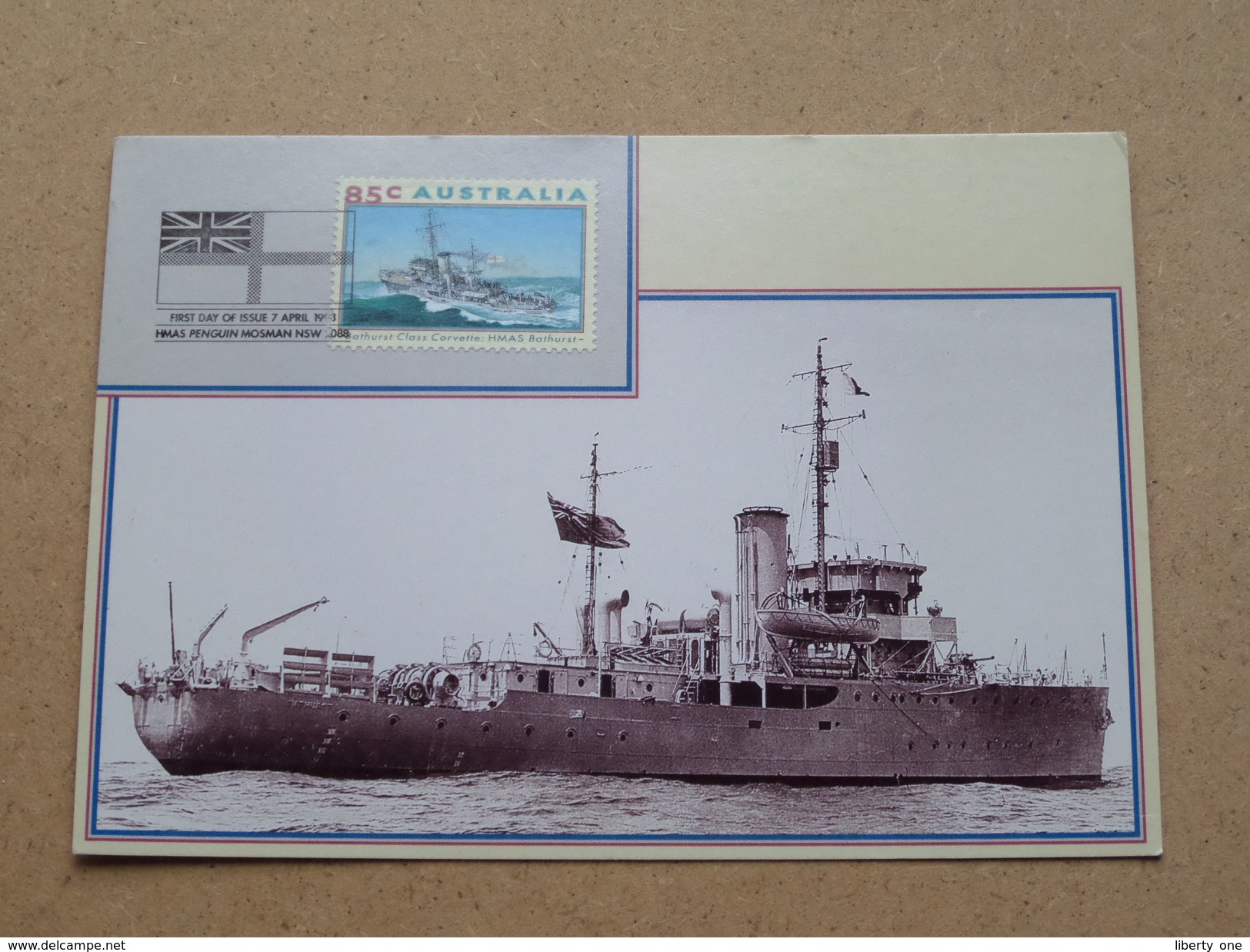 CORVETTE : HMAS BATHURST ( Australia Post Stamps ) 7  April 1993 ( Zie Foto Voor Details ) !! - Warships