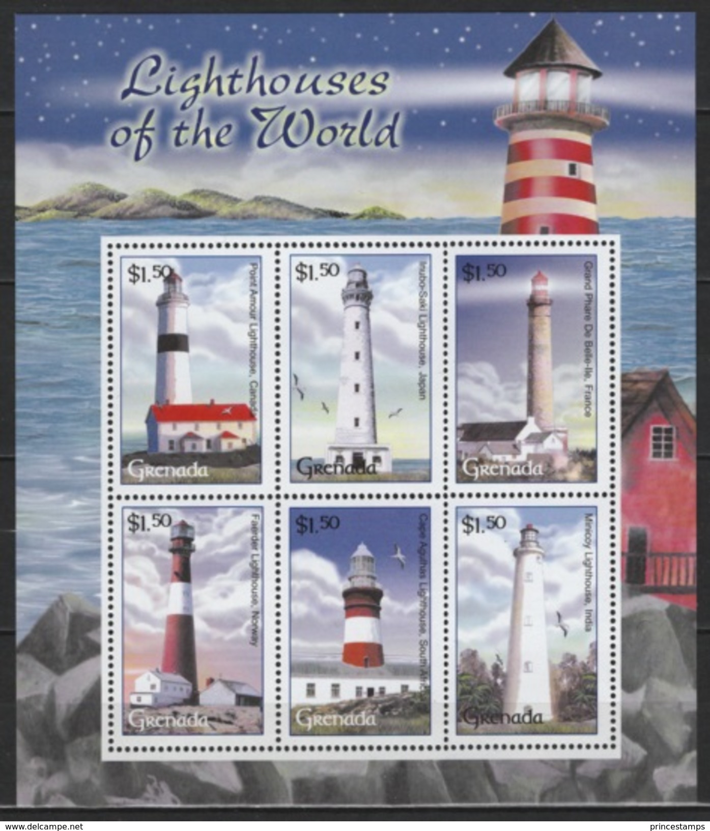 Grenada (2001) Yv. 4122A/22F  /  Leuchtturm - Faro - Phares - Lighthouses - Phares