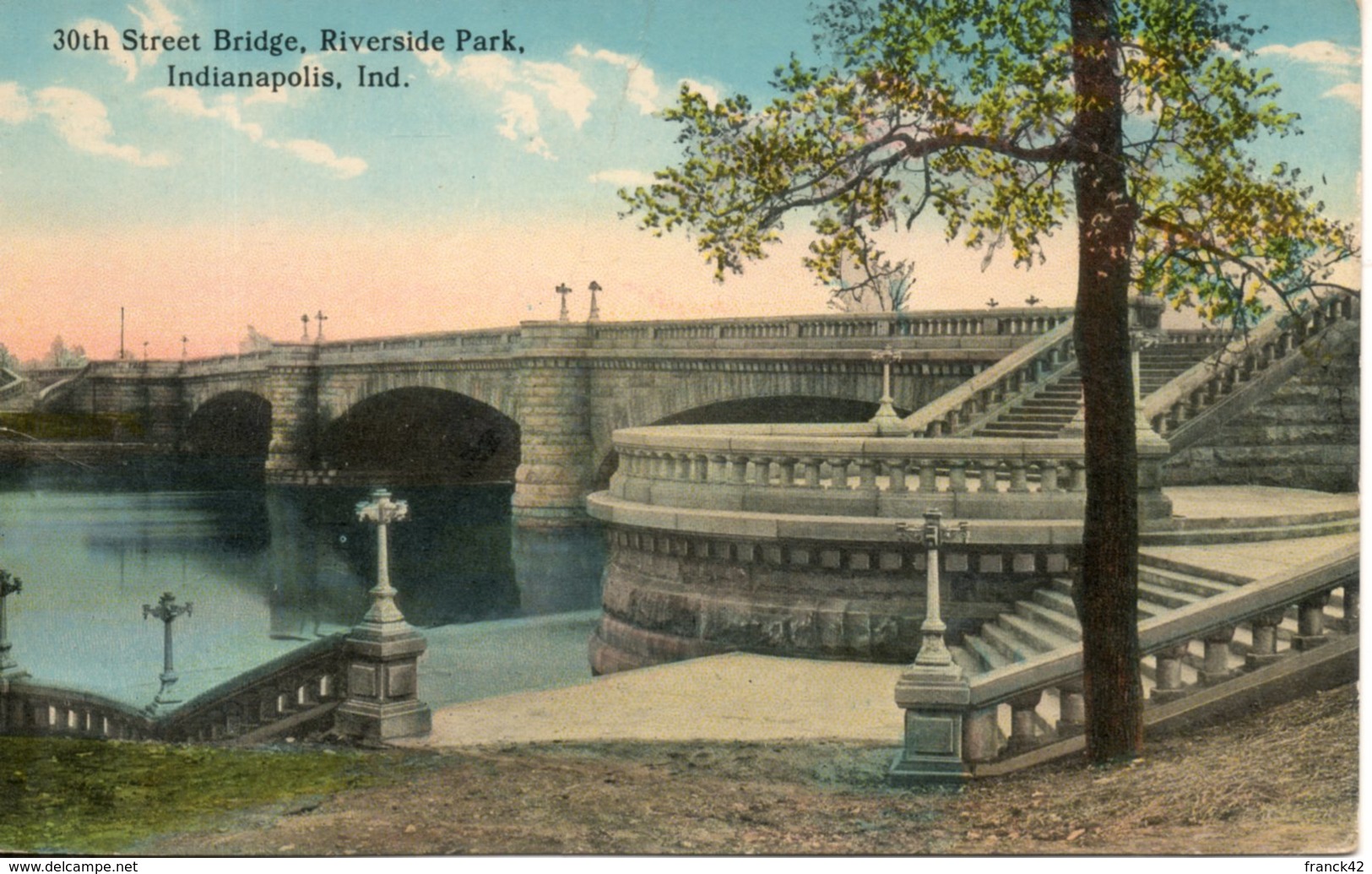 Etats Unis. Street Bridge, Riverside Park, Indianapolis - Indianapolis