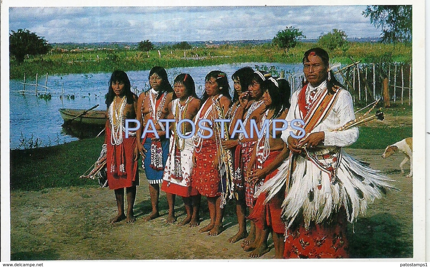 66069 PARAGUAY COSTUMES NATIVES INDIOS CHACO POSTAL POSTCARD - Paraguay