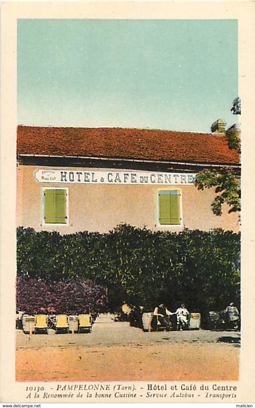 Tarn -ref - A253 - Pampelonne - Hotel Et Cafe Du Centre - Service Autobus - Transports - Hotels - Cafes - Carte Bon Etat - Pampelonne