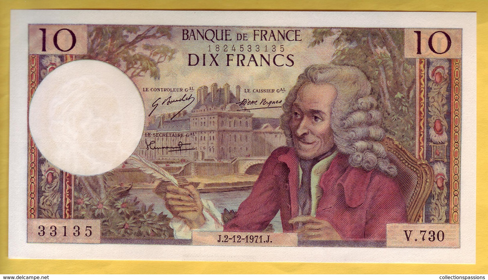 BILLET FRANCAIS - 10 Francs Voltaire 2-12-1971 NEUF - 10 F 1963-1973 ''Voltaire''