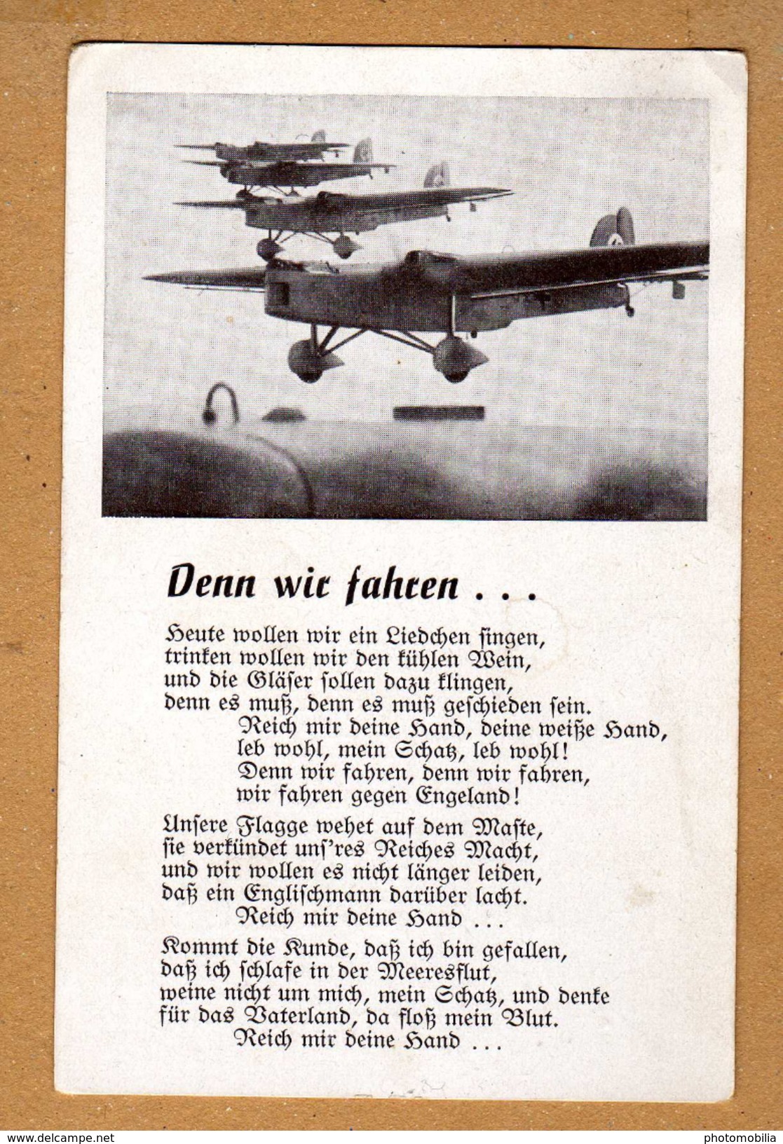 Original Postkarte,Luftwaffen Flugzeuge Fliegen Mit England Lied Schöne Ansicht 1941 - Oorlog 1939-45