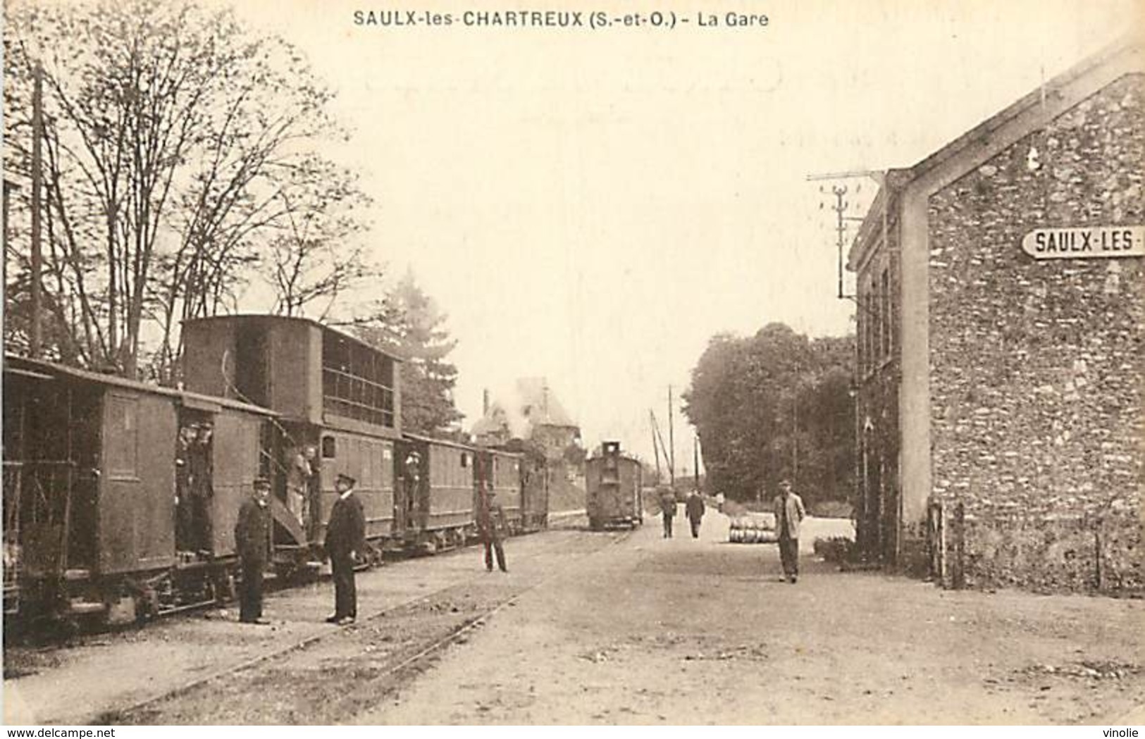 A-17-3194 :  SAULX LES CHARTREUX  LA GARE DE CHEMIN DE FER AVEC LE TRAIN - Otros & Sin Clasificación