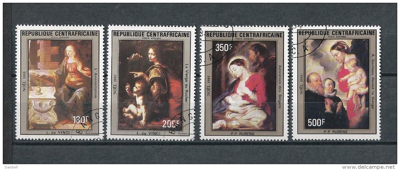 CENTRAL AFRICAN REPUBLIC 1983)NOEL  Paintings DA VINCI E RUBENS Serie Cpl 4 Val. USED - Repubblica Centroafricana