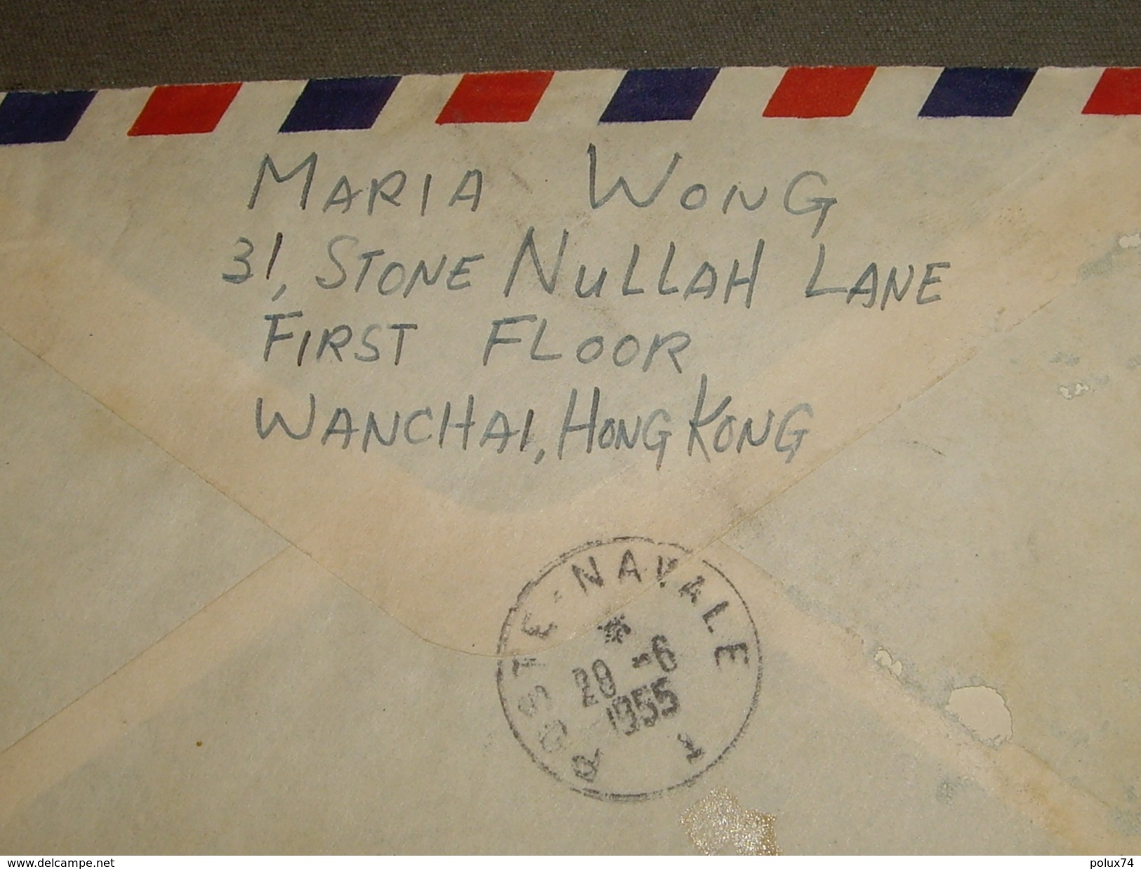 CHINA CHINE  1955 HONG-KONG  Utilisation  Timbre Non Dentelé ! +POSTE NAVALE  Avec Contenu - Storia Postale