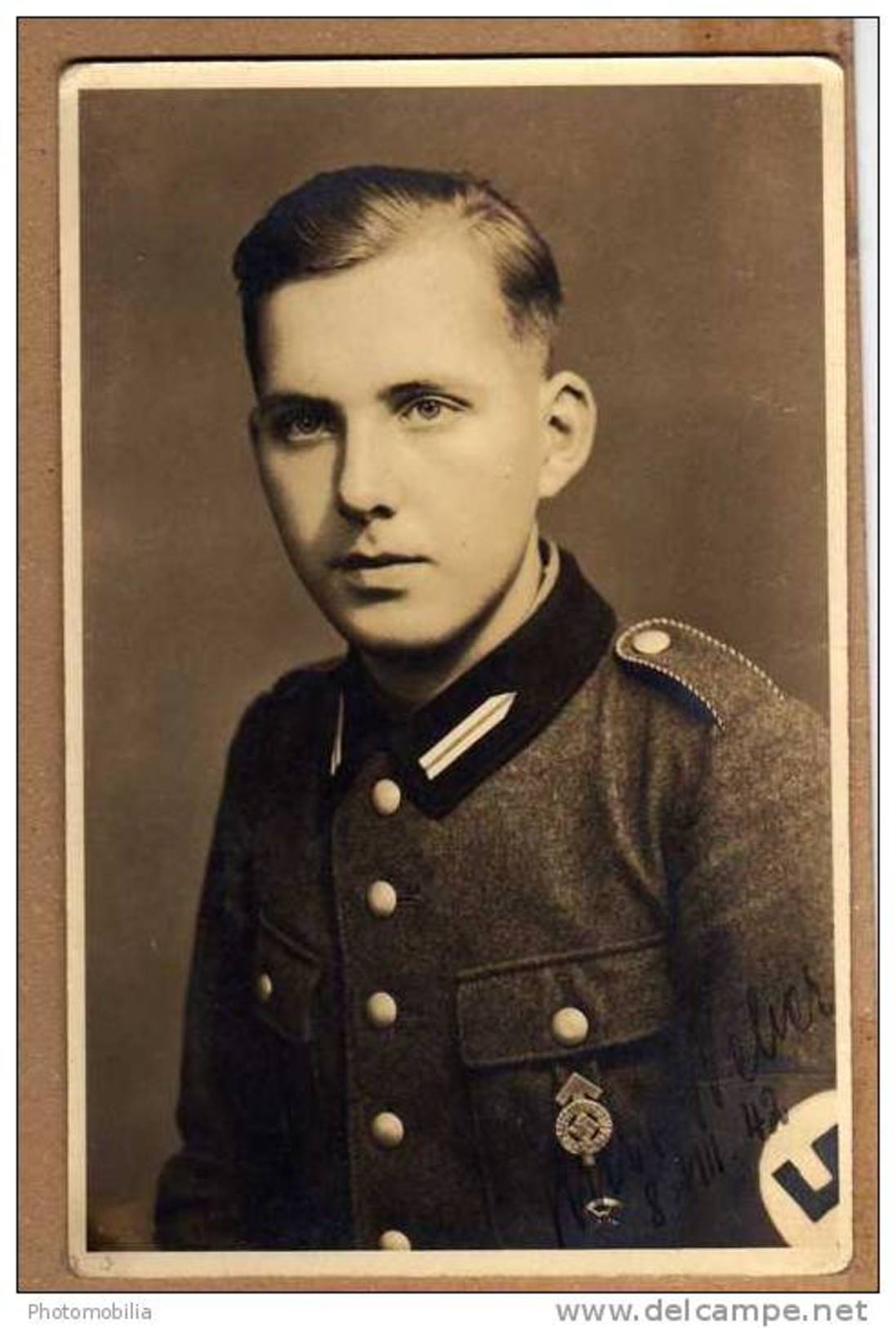 Original Portrait Foto,Reichsarbeitsdienst Mann Mit  HJ Orden 1942 - Guerre 1939-45