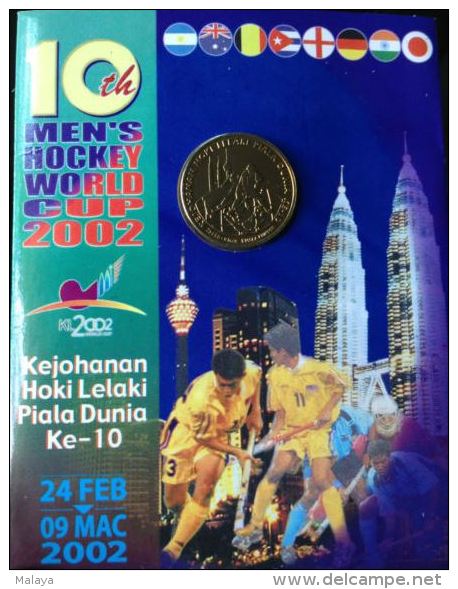 Malaysia Nordic Gold Coin BU 2002 1 Ringgit  10th Men's Field Hockey World Cup - Malesia