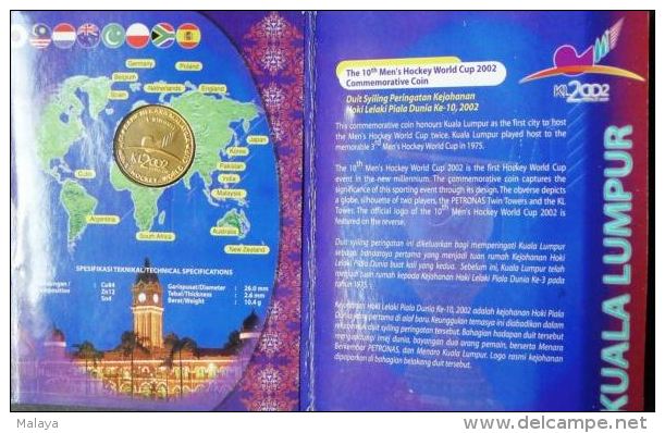 Malaysia Nordic Gold Coin BU 2002 1 Ringgit  10th Men's Field Hockey World Cup - Malaysie