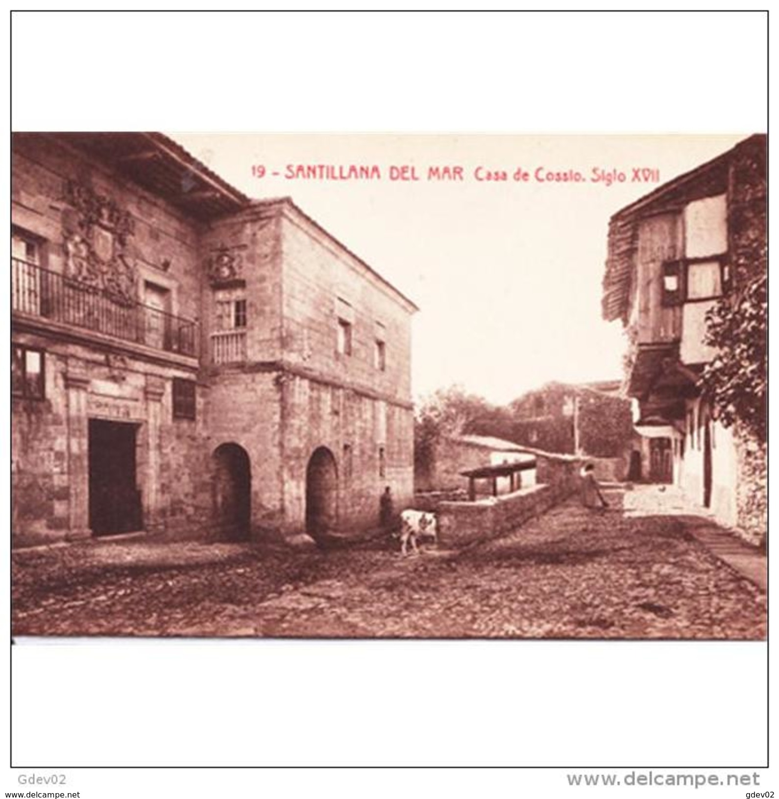 CTBATP4929CPA-LFTD10165T.Tarjeta Postal De CANTABRIA.Edificios.,calles,animales.CASA DE COSSIO En SANTILLANA DEL MAR - Ezels