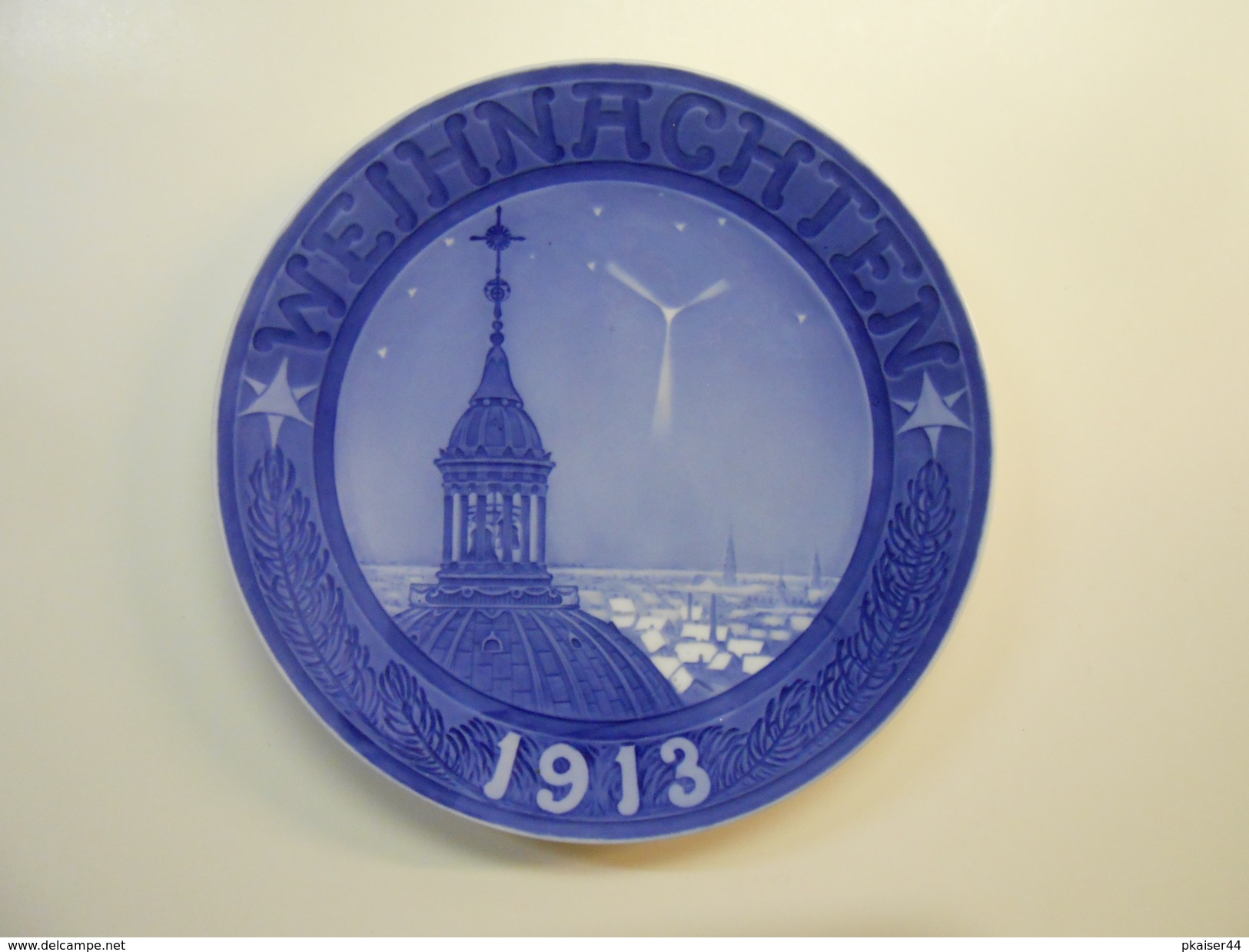 Royal Copenhagen Chrismas Plate 1913 - Marble Church In Copenhagen - 1st. Quality - &euro; 180,00 - Royal Copenhagen (DNK)