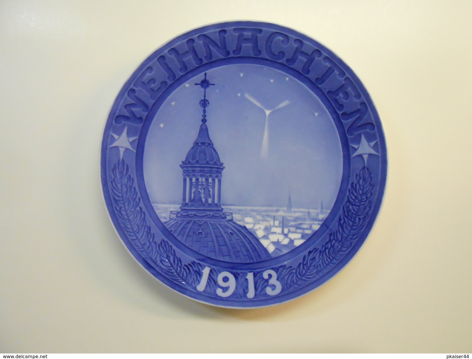 Royal Copenhagen Chrismas Plate 1913 - Marble Church In Copenhagen - 1st. Quality - &euro; 180,00 - Royal Copenhagen (DNK)