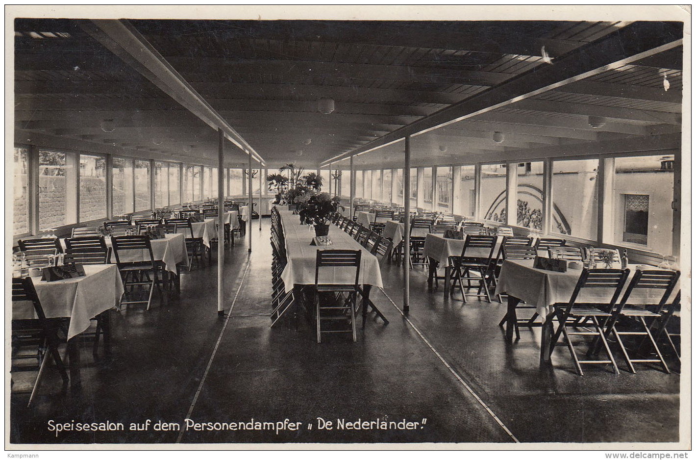 Speisesalon Auf Dem Personendampfer "De Nederlander",gelaufen 1930 - Passagiersschepen