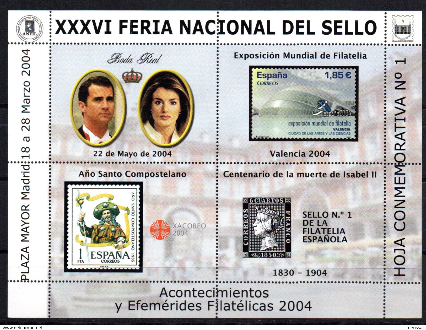 Serie Nº 1/6  Hojas Commemorativas Feria Nacional Del Sello. - Otros & Sin Clasificación