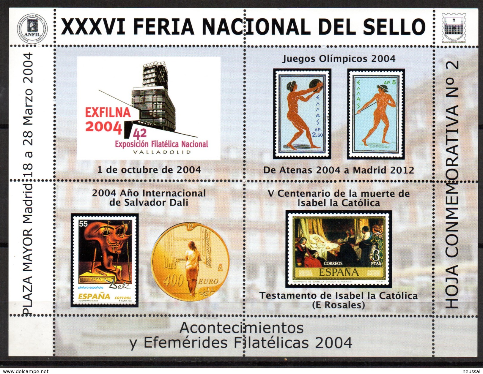 Serie Nº 1/6  Hojas Commemorativas Feria Nacional Del Sello. - Otros & Sin Clasificación