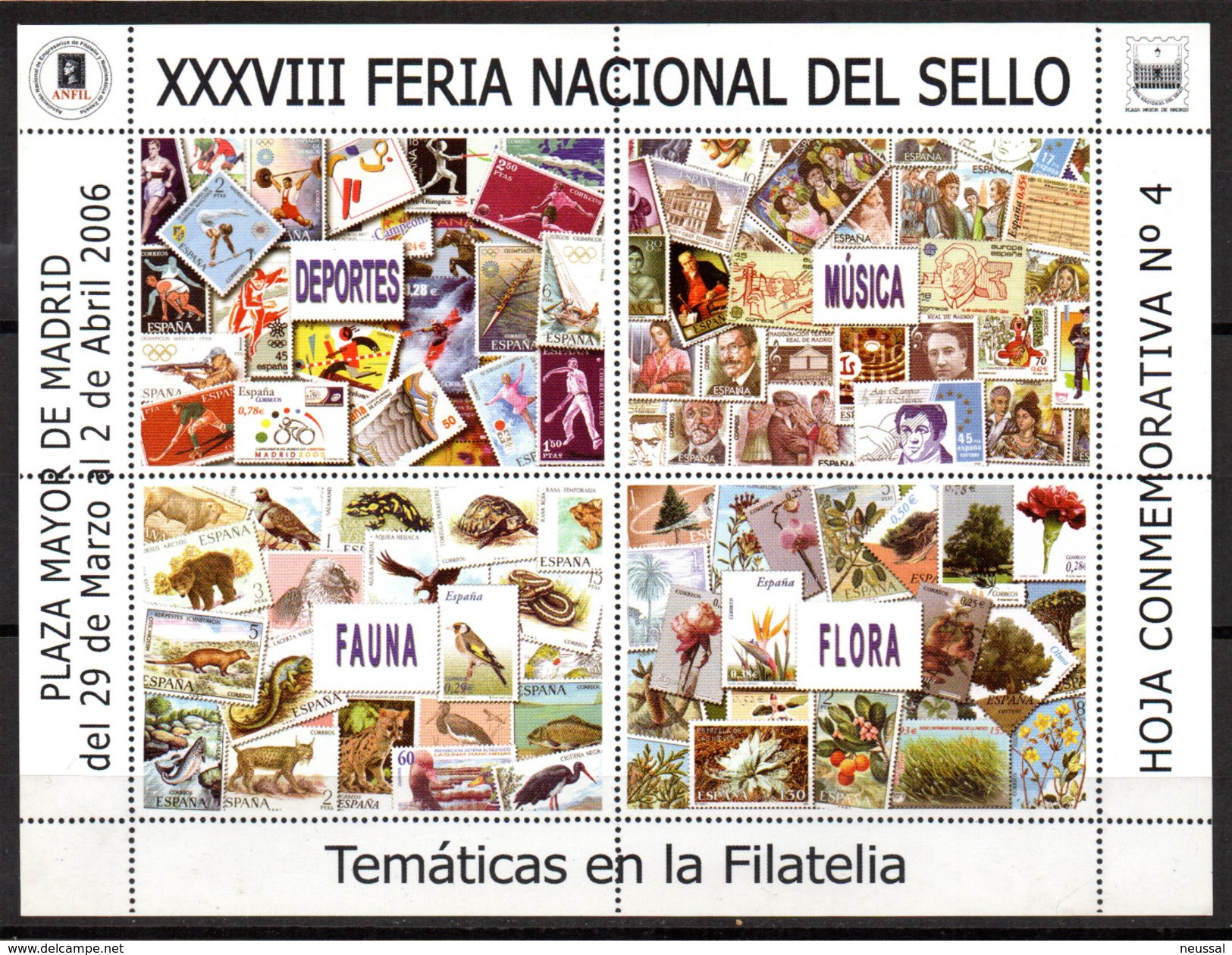 Serie Nº 1/6  Hojas Commemorativas Feria Nacional Del Sello. - Otros & Sin Clasificación