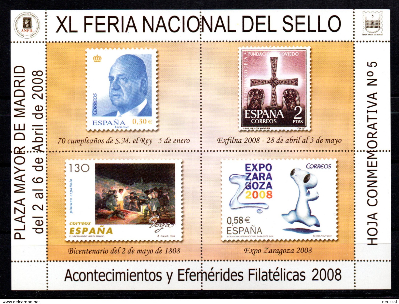 Serie Nº 1/6  Hojas Commemorativas Feria Nacional Del Sello. - Otros & Sin Clasificación