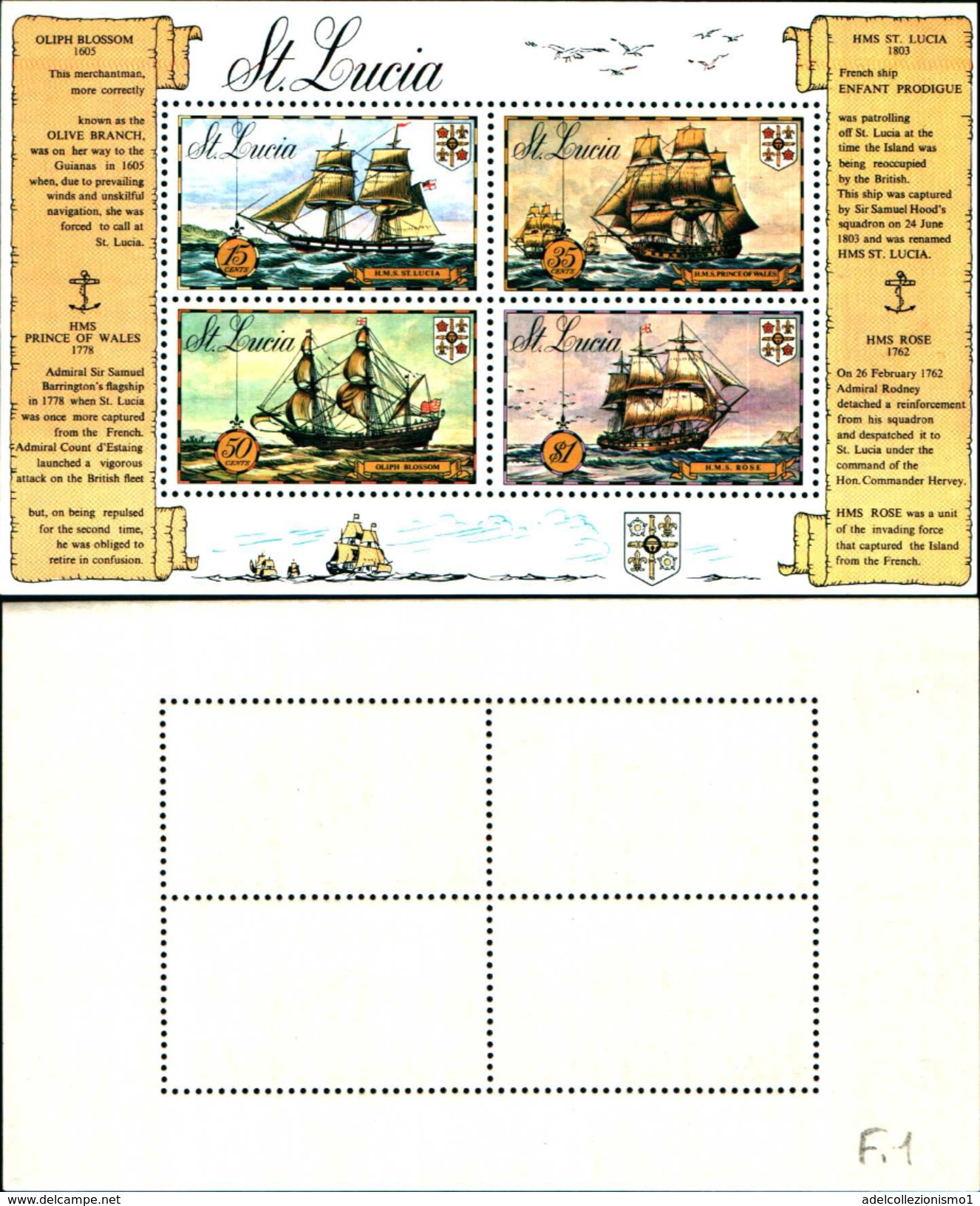 86736)   Saint Lucia 1973 NAVI STORICO Set Sg.352-355- BF--MNH - VEDI FOTO - St.Lucia (1979-...)