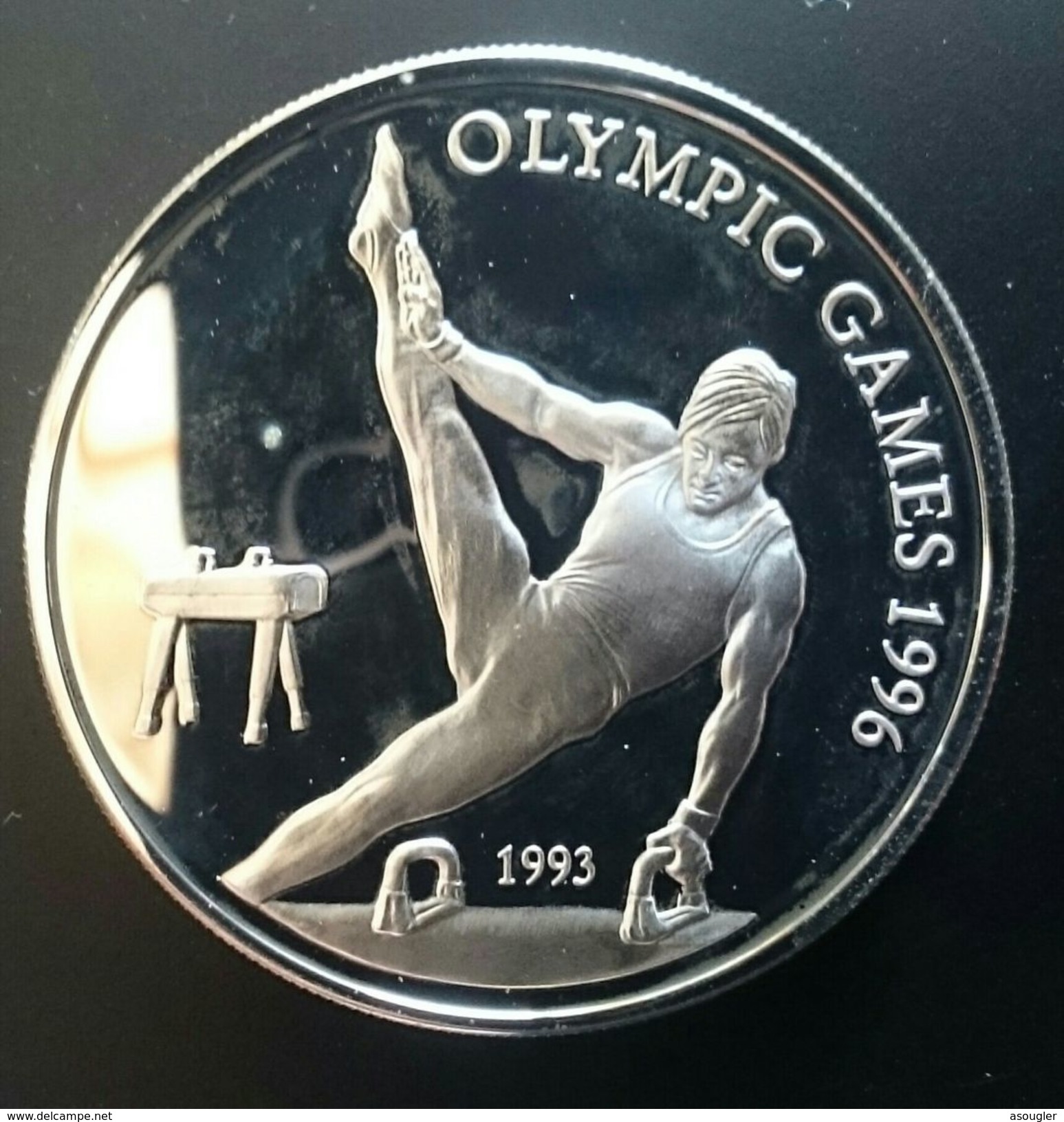 SAMOA 10 TALA 1993 SILVER PROOF " OLYMPIC GAMES 1996 " Free Shipping Via Registered Air Mail. - Samoa