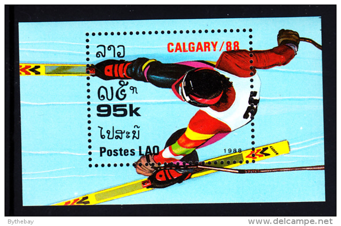 Laos MNH 1988 #848 95k Slalom Skiing 1988 Winter Olympics - Laos