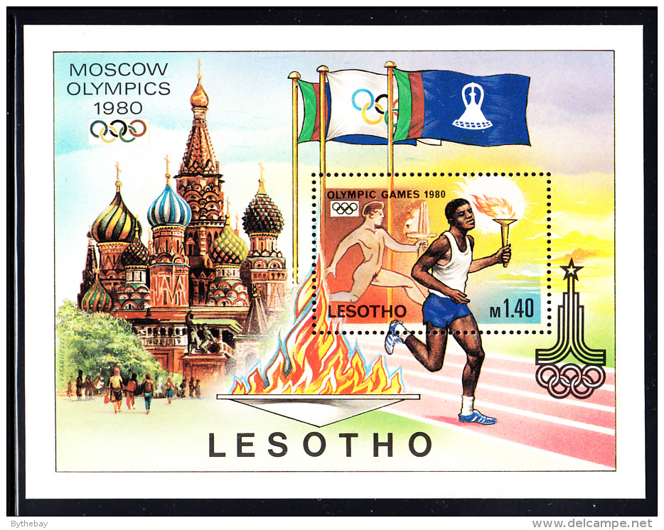 Lesotho MNH 1980 #296 1.40m Totch Bearers 1980 Summer Olympics Moscow - Lesotho (1966-...)